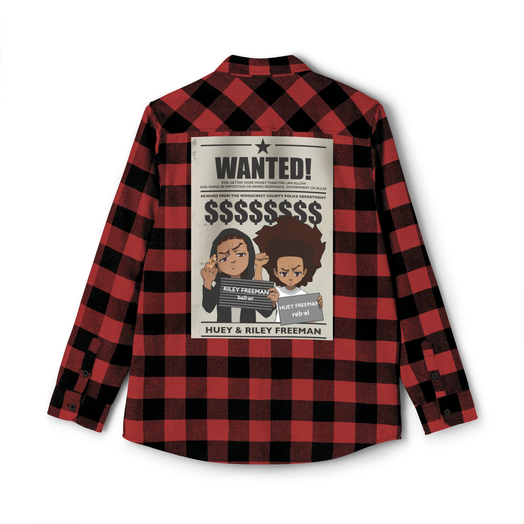 The Boondocks Freeman Brothers Wanted Red / Black Flannel Shirt