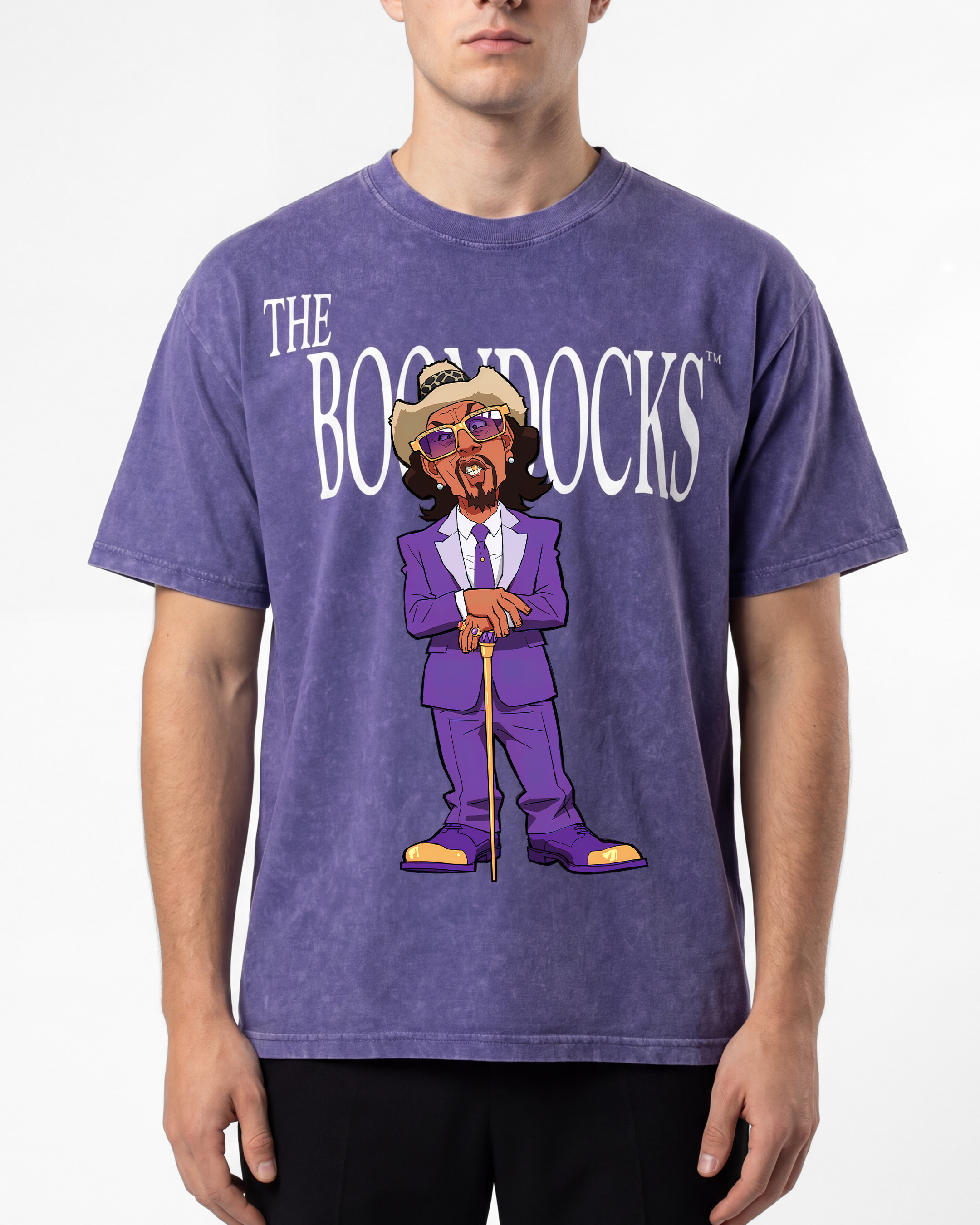 The Boondocks A Pimp Named Slickback Purple Snow Washed Oversized