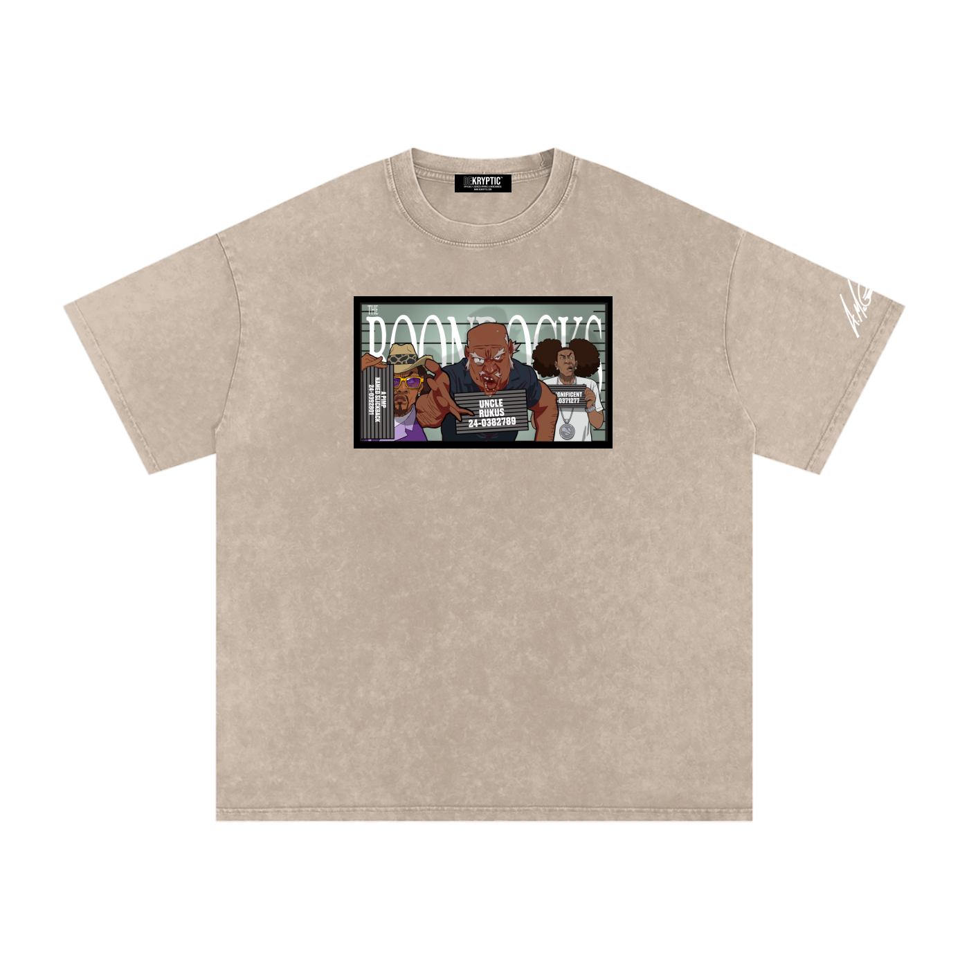 The Boondocks Villains Line Up Oversize Acid Wash T-Shirt