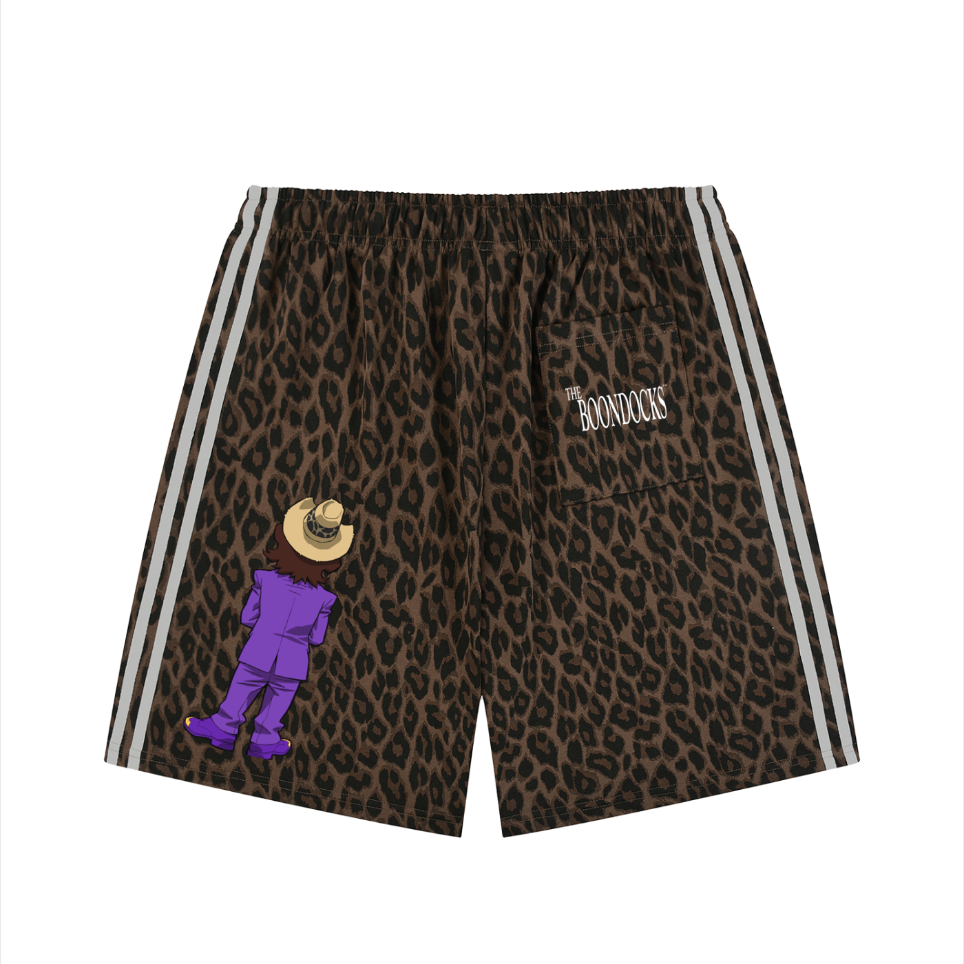 The Boondocks Slickback Leopard Drawstring Shorts
