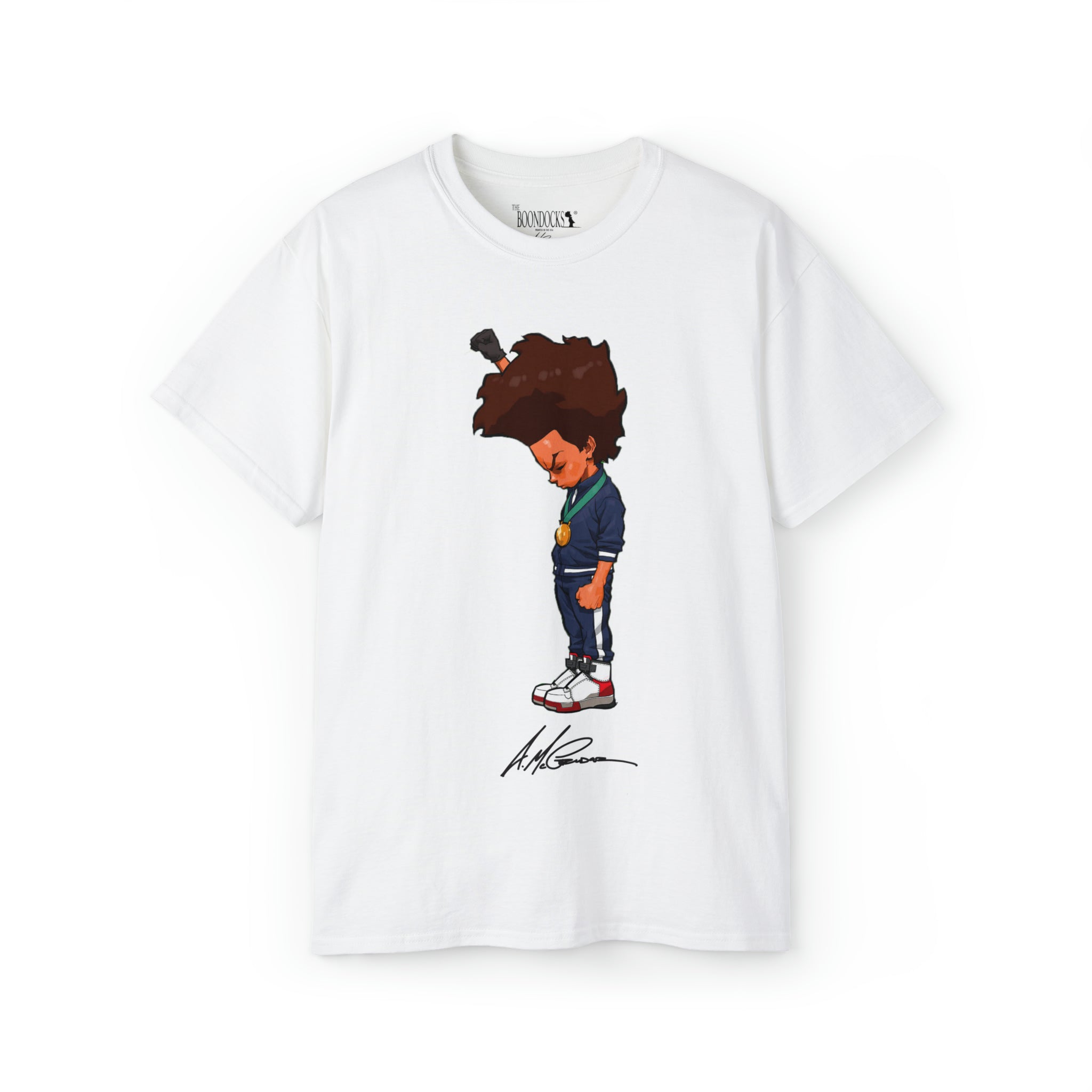 The Boondocks - Huey Fist White Eco-T-Shirt