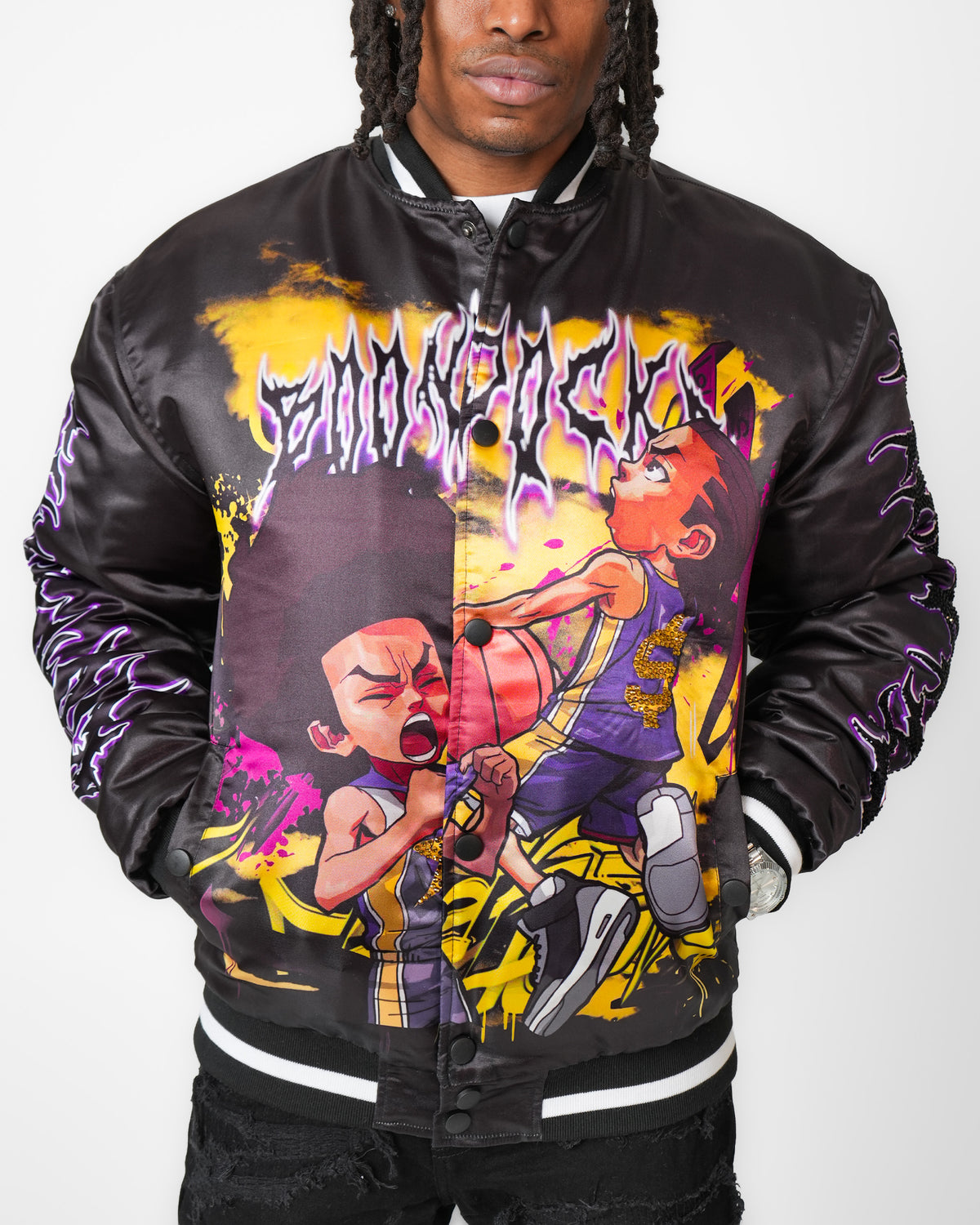 The Boondocks Riley & Huey “Woodcrest Court Kings” Varsity Jacket