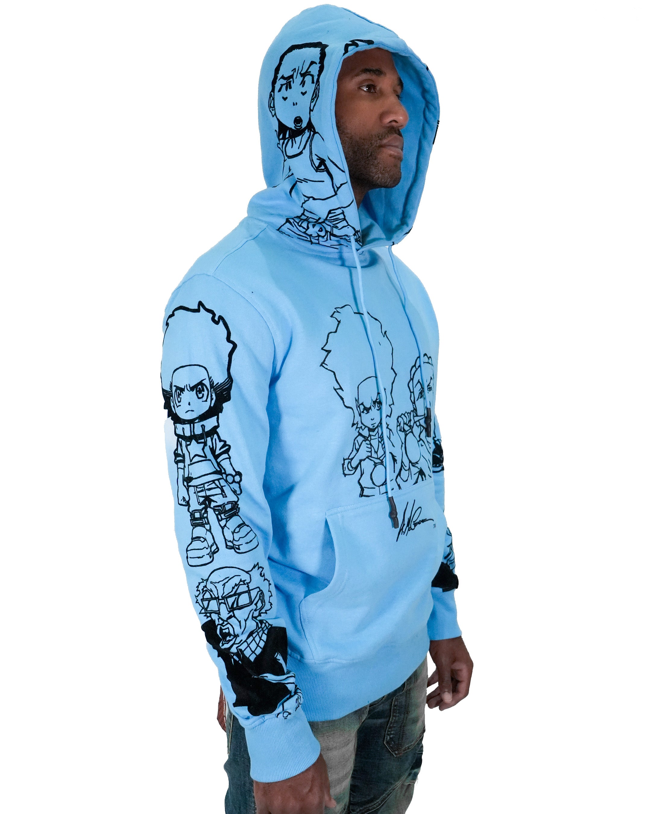 deKryptic x The Boondocks - Gold Winners Outline Blue Hoodie