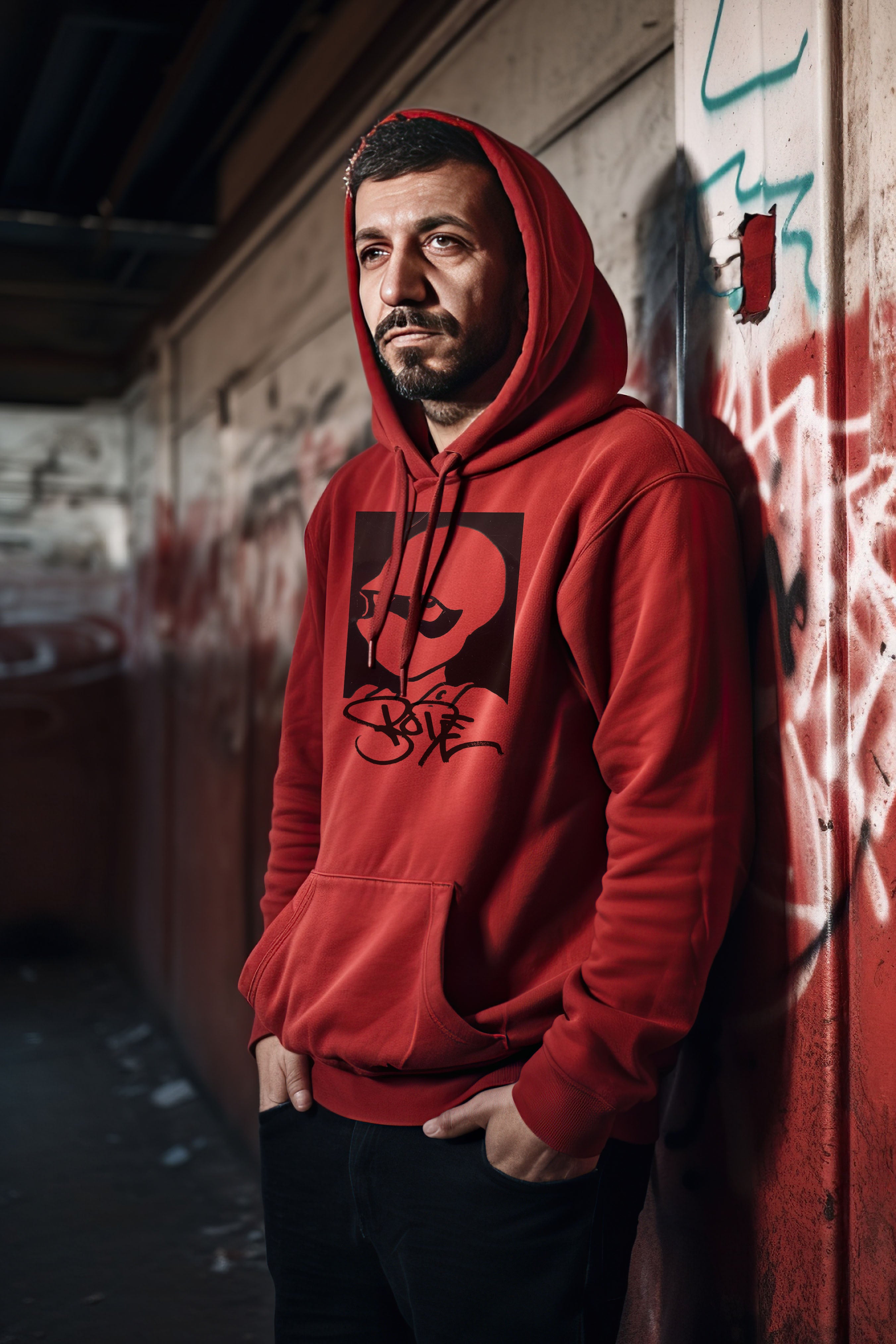 Bode Cobalt 60 Edición Limitada Sudadera con capucha de doble cara Rojo