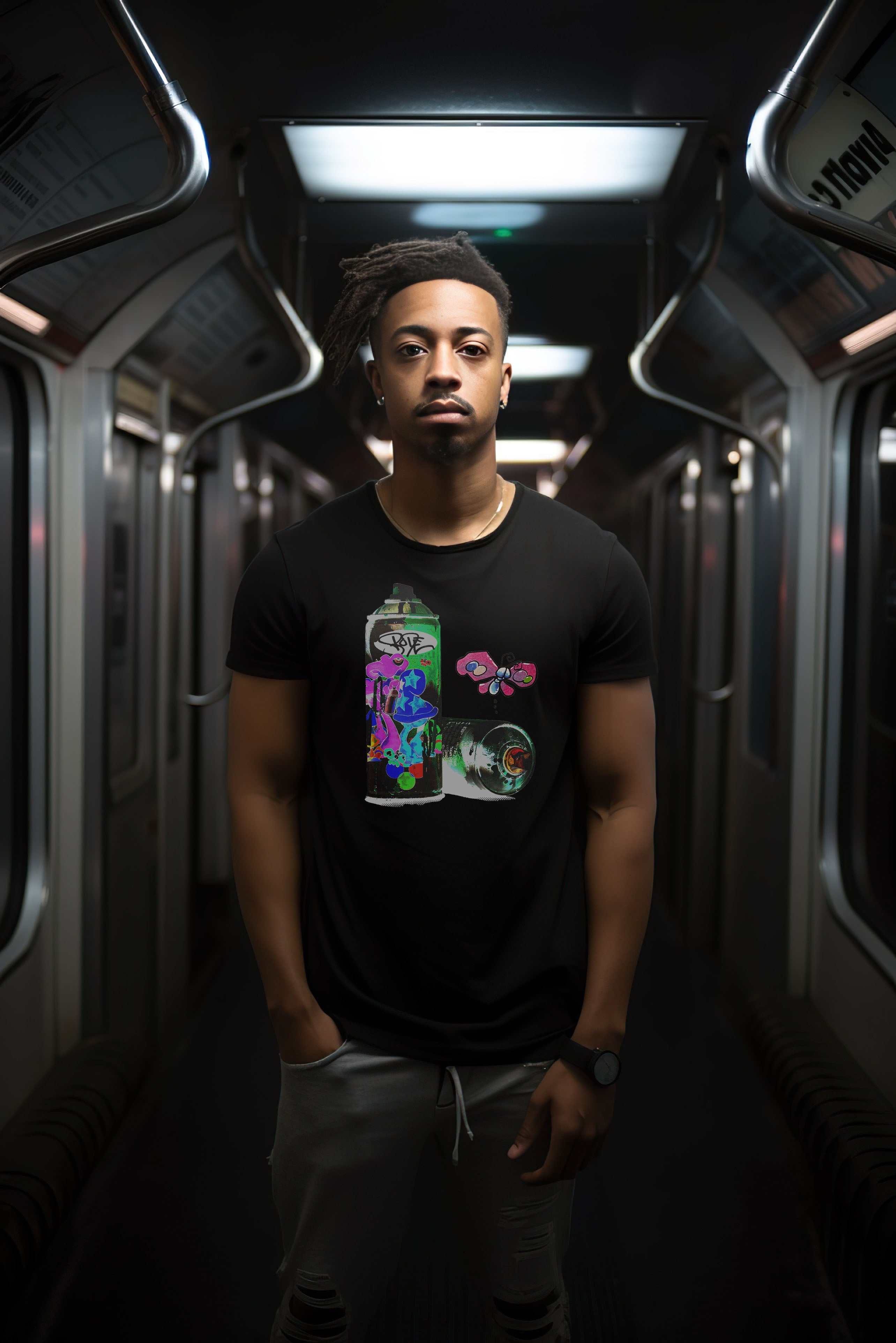 Bode Tour Spray Can Limited Edition Tee Black