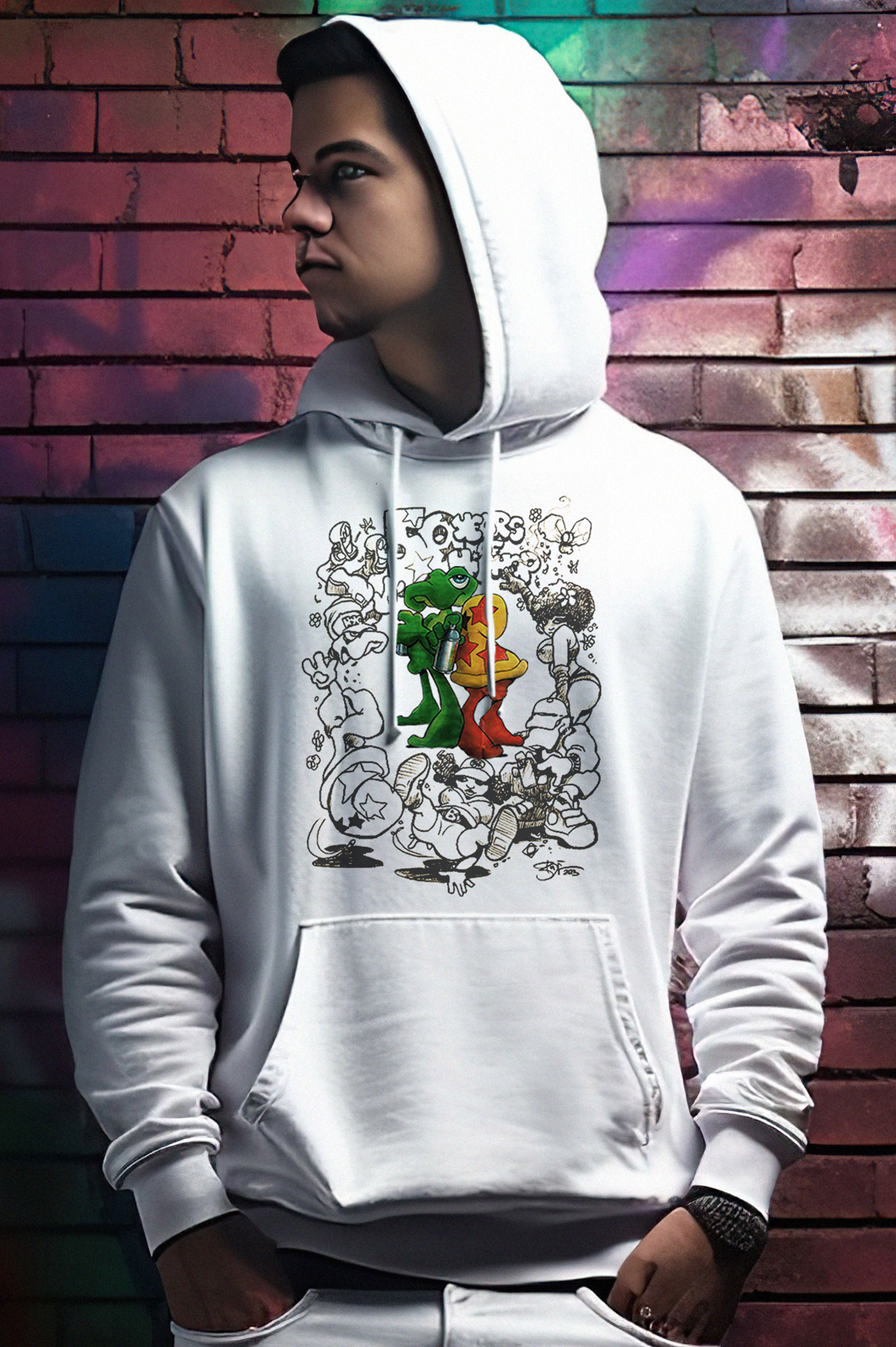 Bode X 50th Anniversary of Hip Hop Edición limitada Sudadera con capucha de dos caras Blanco