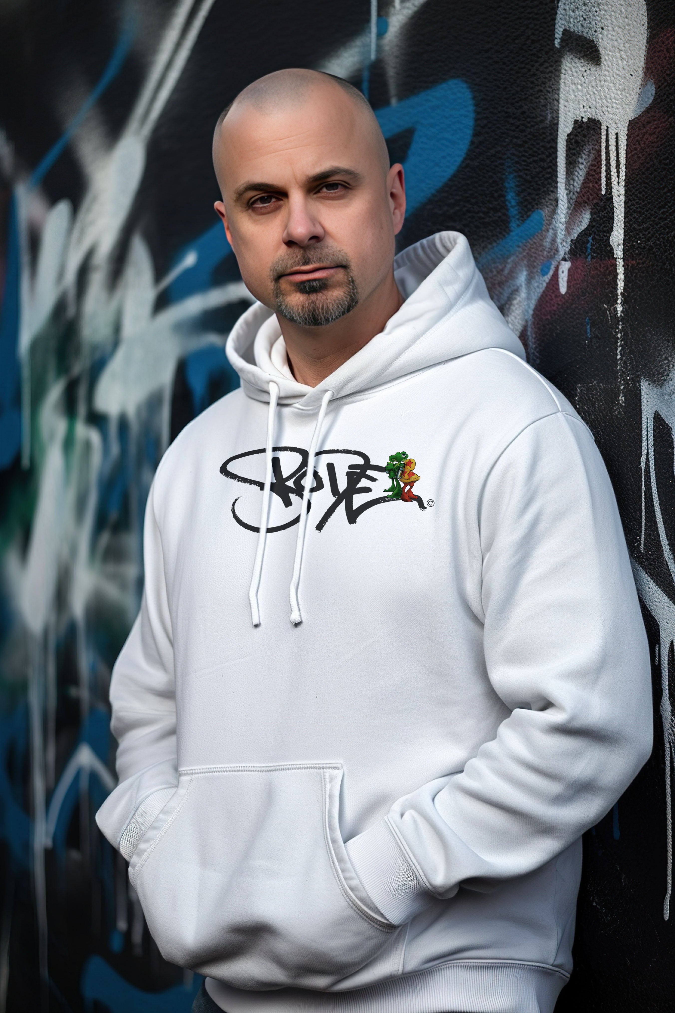 Bode Tour Logo Edición Limitada Sudadera Con Capucha De Doble Cara Blanco