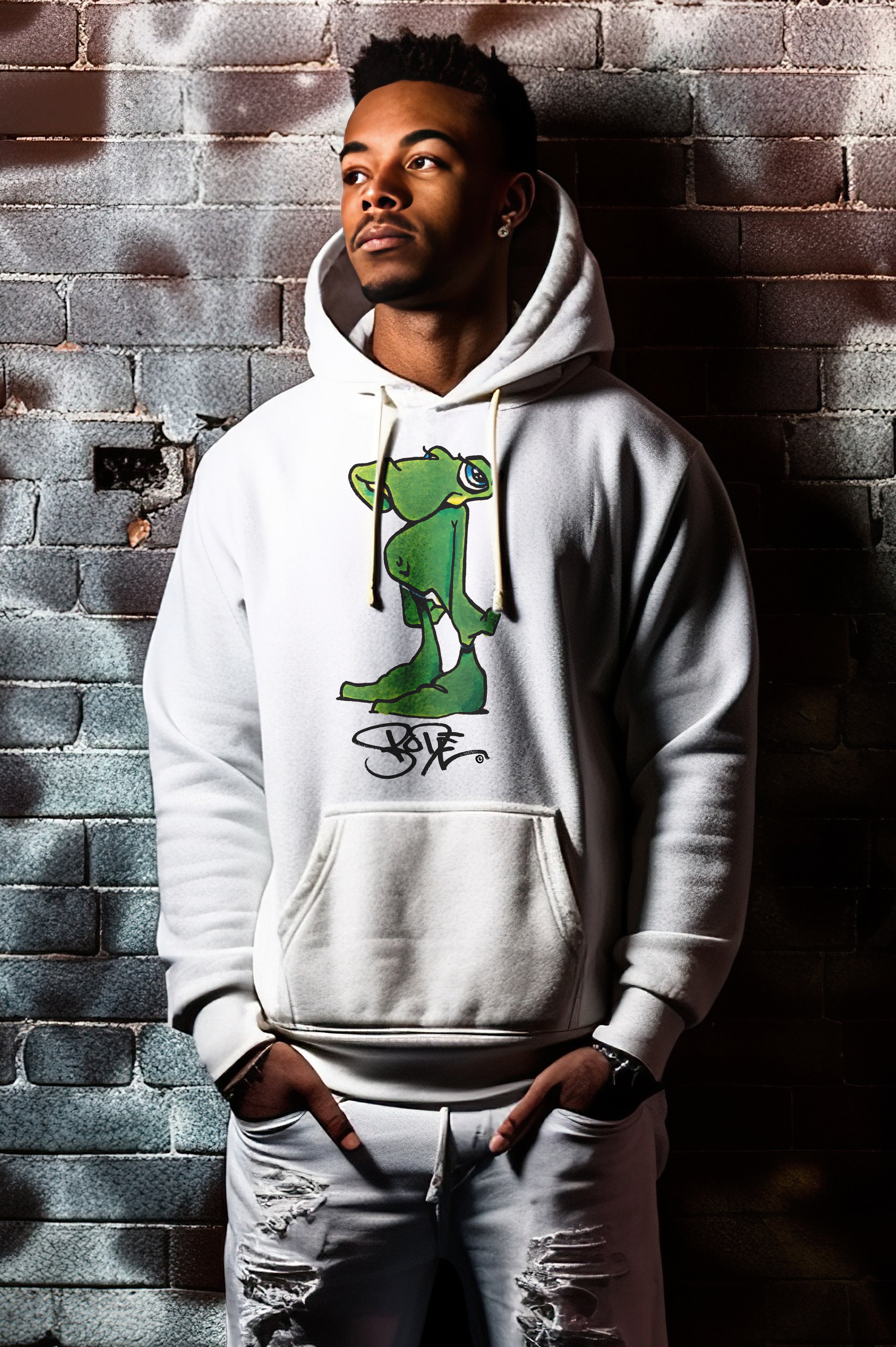 Bode Classic Da'Lizard Edición Limitada Sudadera con capucha de doble cara Blanco
