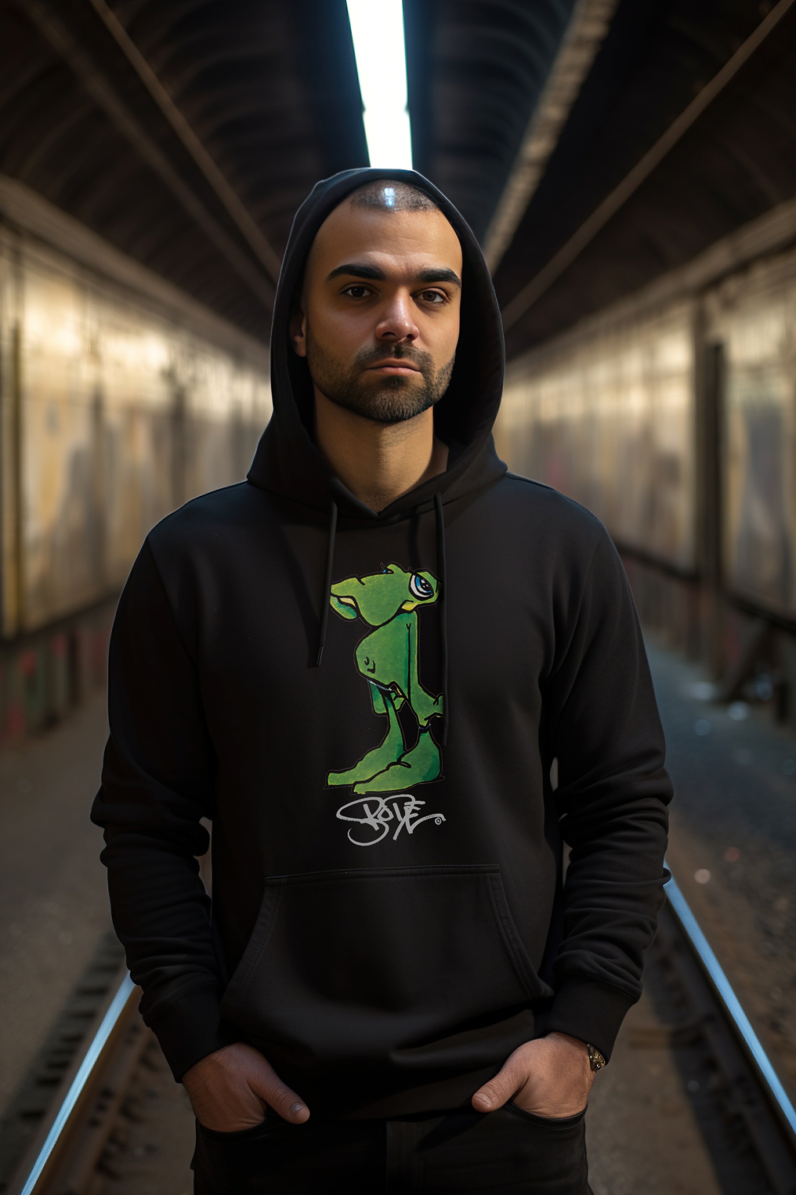 Bode Classic Da'Lizard Edición Limitada Sudadera con capucha de doble cara Negro