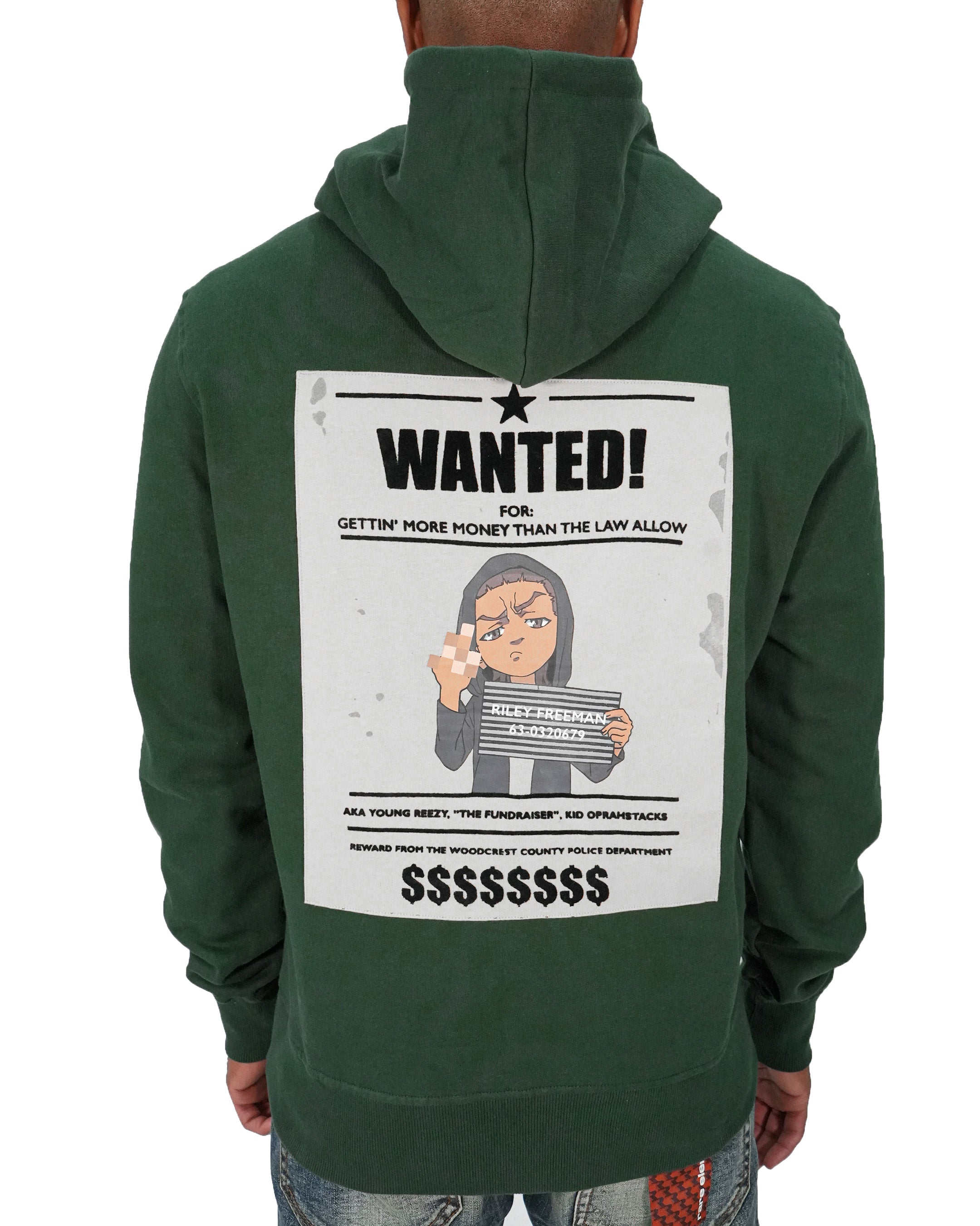 The Boondocks - Riley "WANTED" Forest Green Knit Hoodie