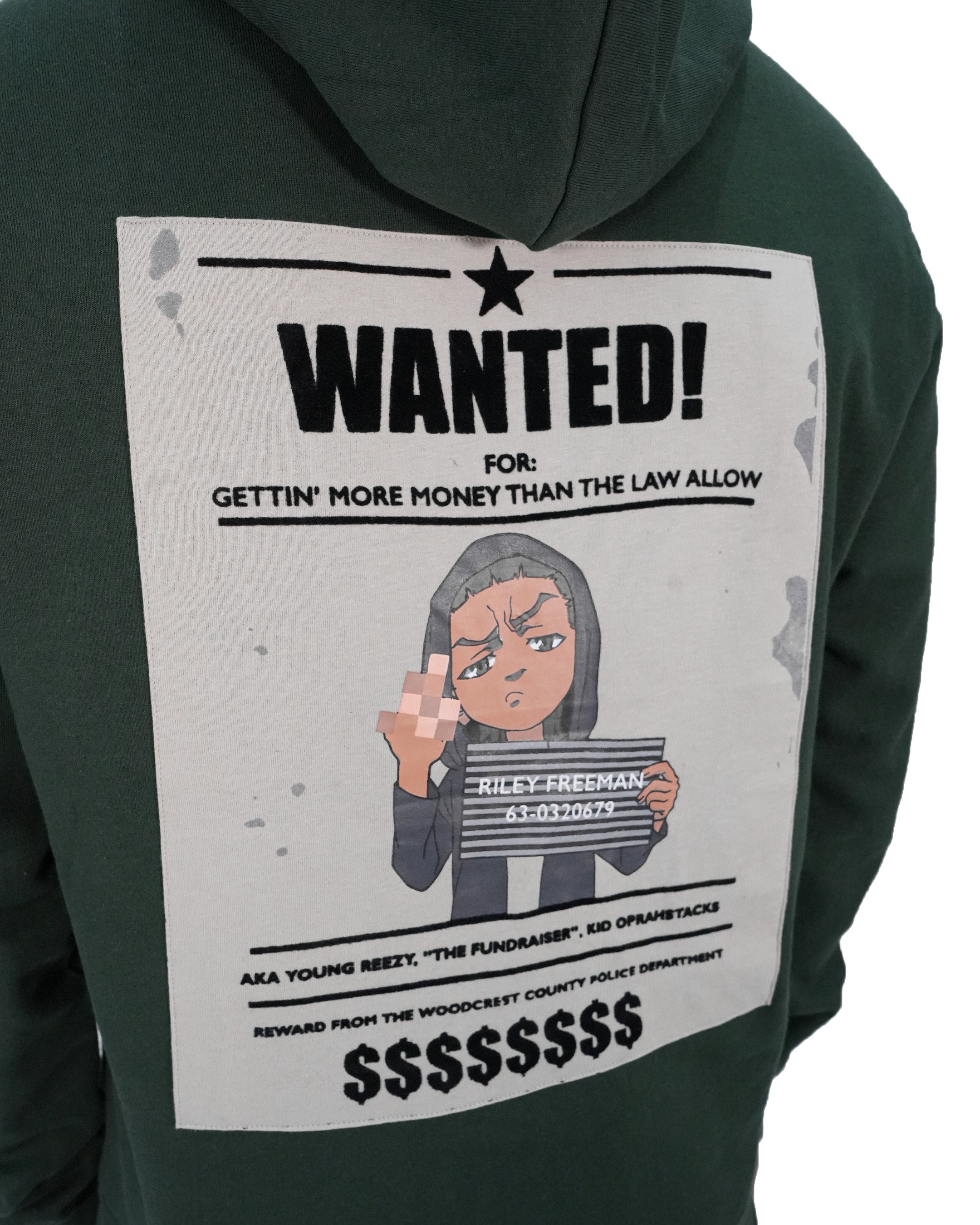 The Boondocks - Riley "WANTED" Forest Green Knit Hoodie