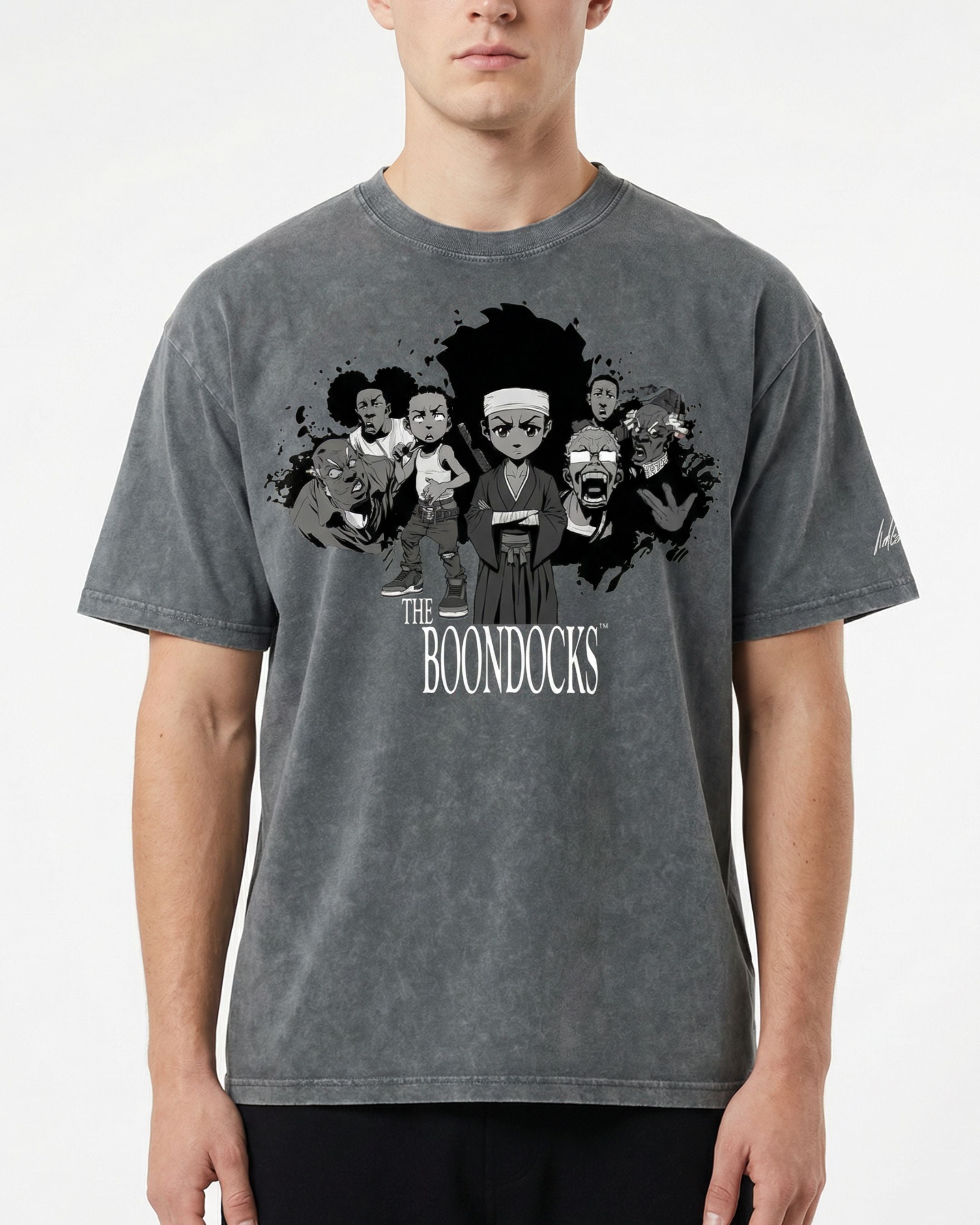 The Boondocks Ain’t No Peace in Woodcrest Acid Washed Oversized T-Shirt
