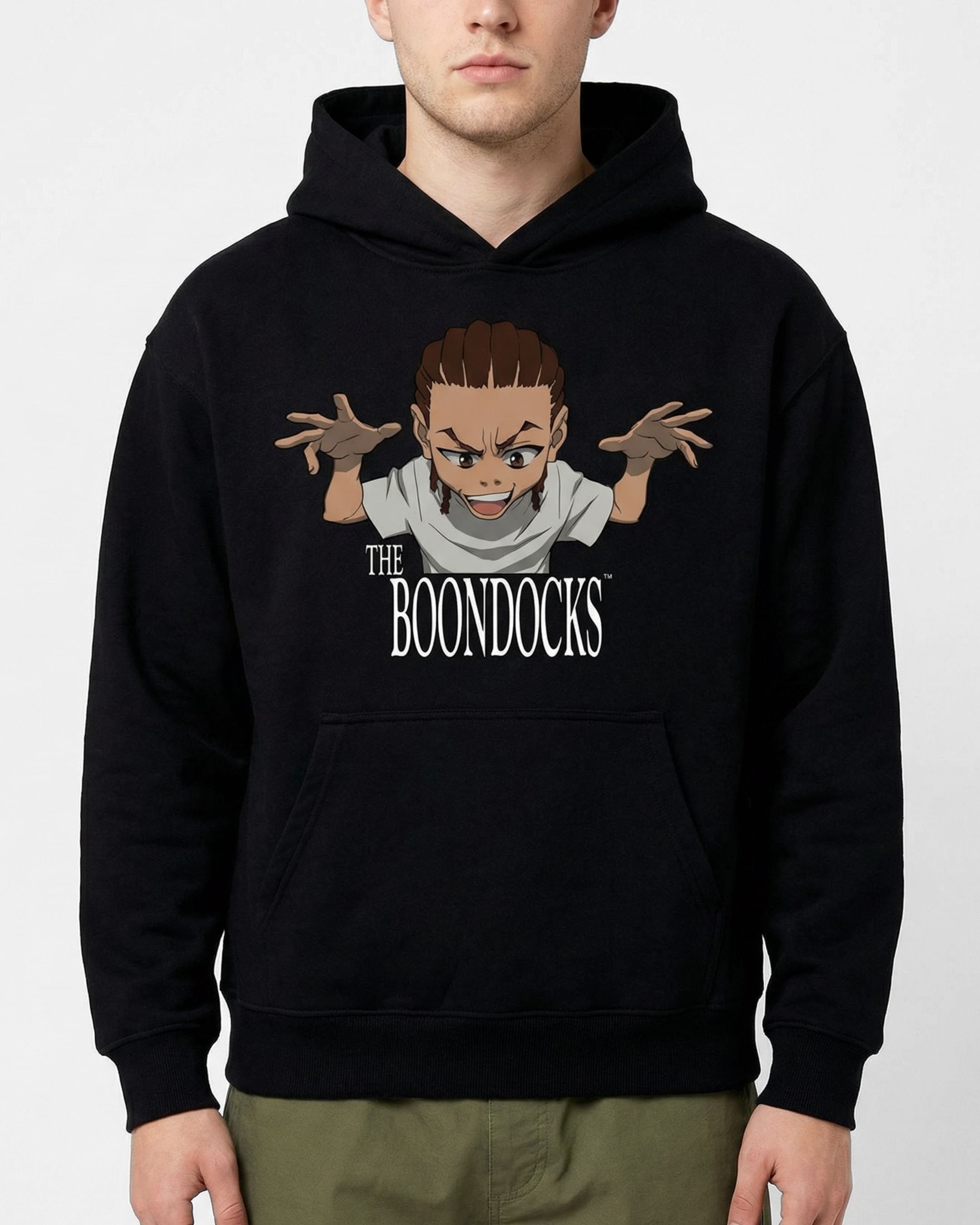 The Boondocks Riley Hands Out Oversize Heavyweight Black Hoodie