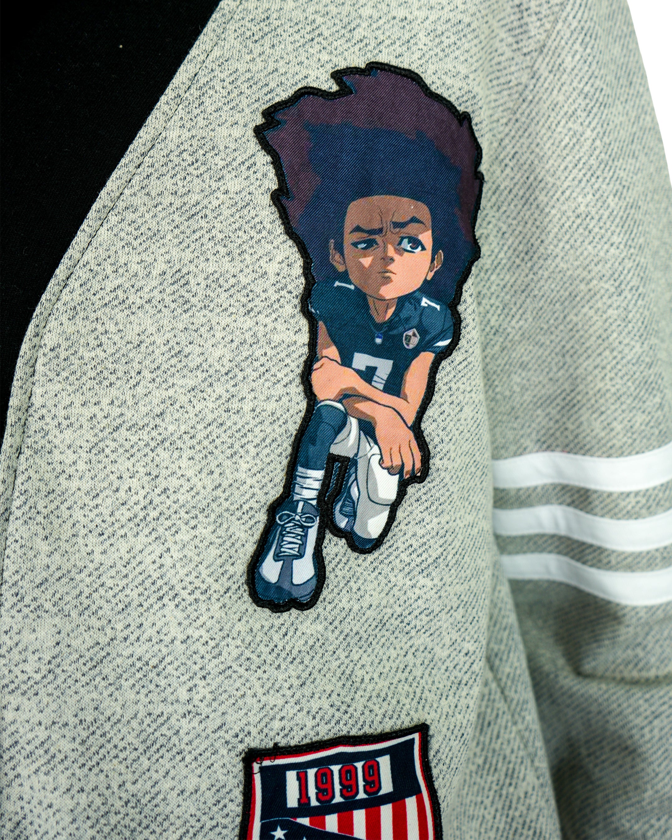 The Boondocks Huey Football Knit Black Cardigan