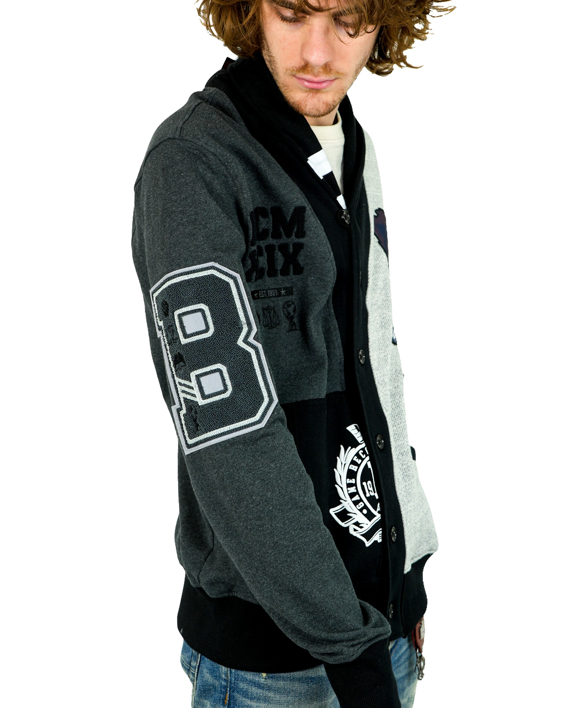 The Boondocks Huey Football Knit Black Cardigan