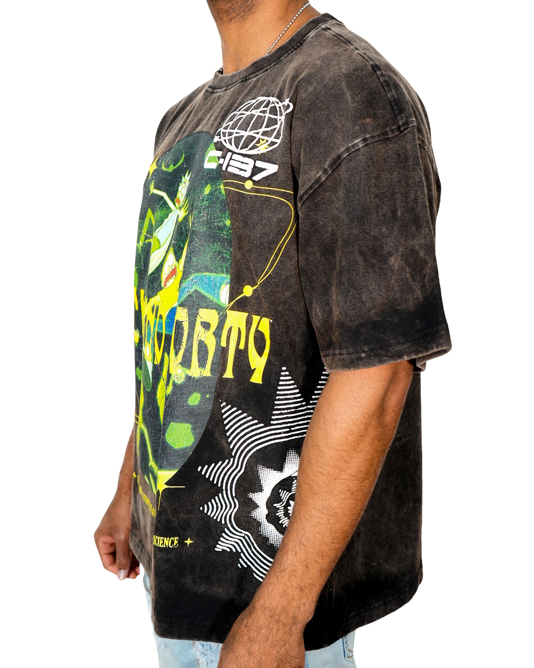 Rick & Morty - Multiverse Acid Black Oversized T-Shirt