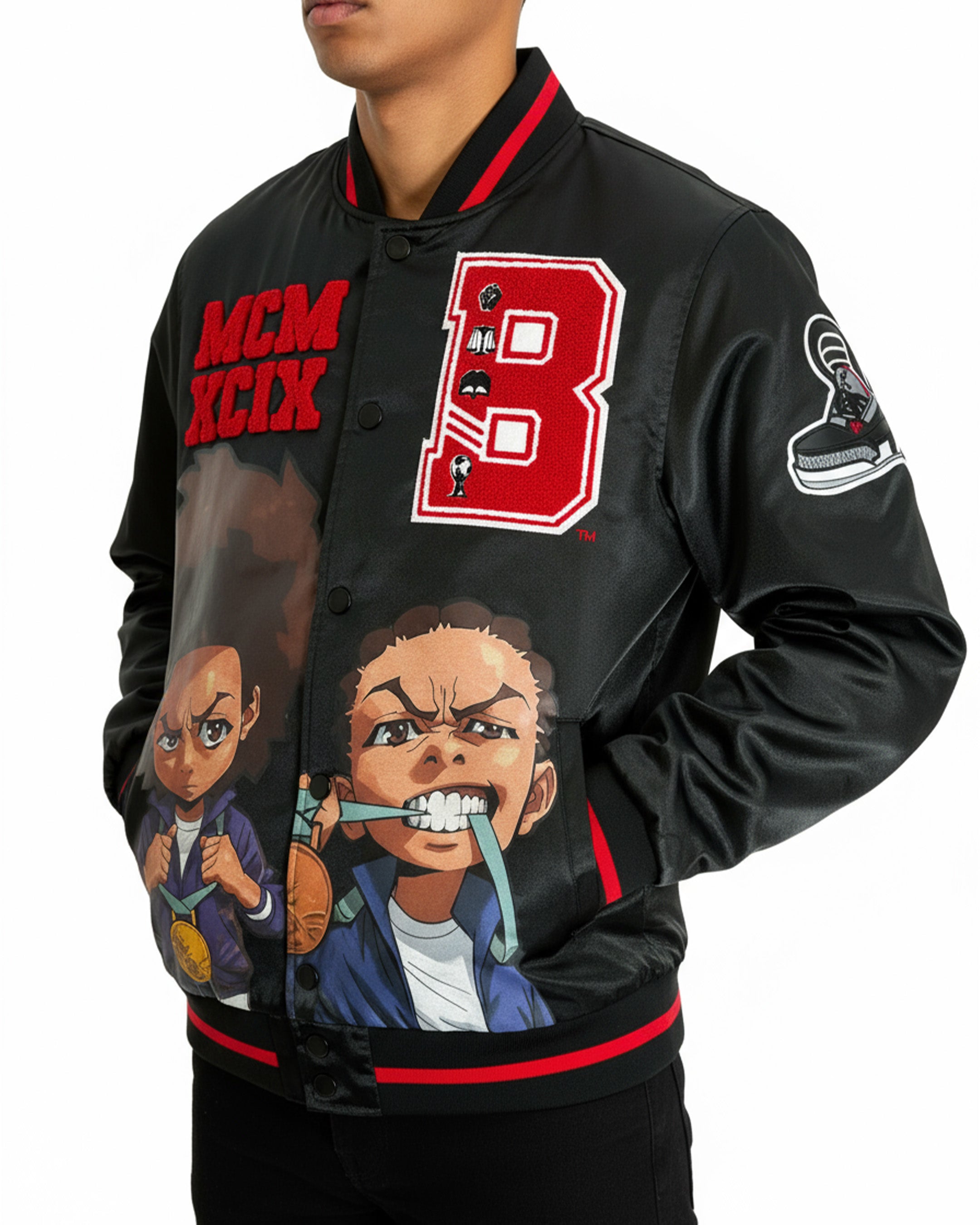 The Boondocks - Olympians Black Varsity Satin Jacket