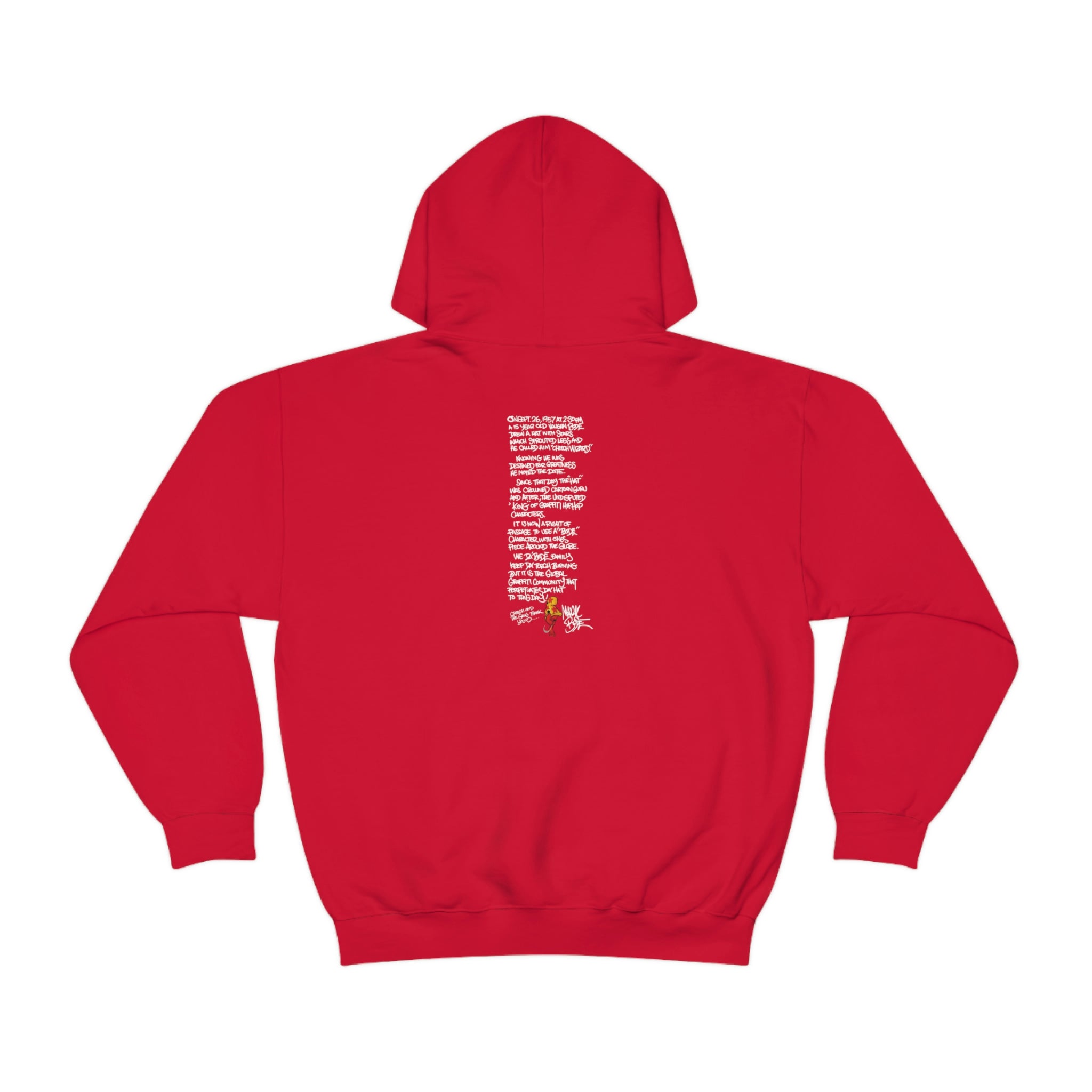 Bode Creed "Classic Cheech Drawing" Sudadera con capucha de dos caras de edición limitada, color rojo