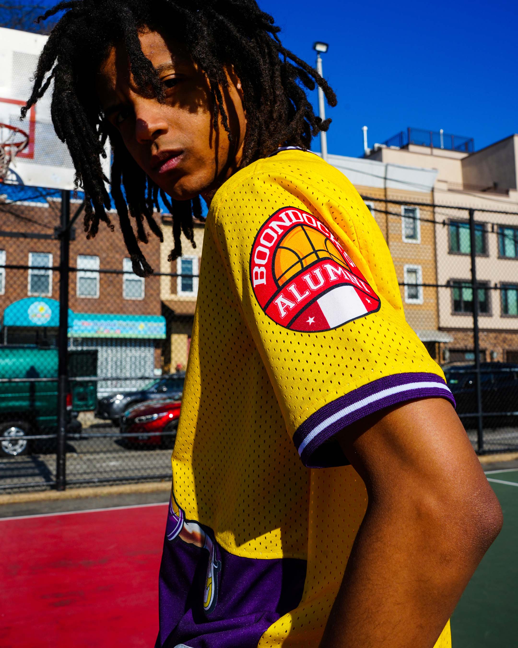 The Boondocks - Air Riley Mesh Knit Yellow & Purple T-Shirt