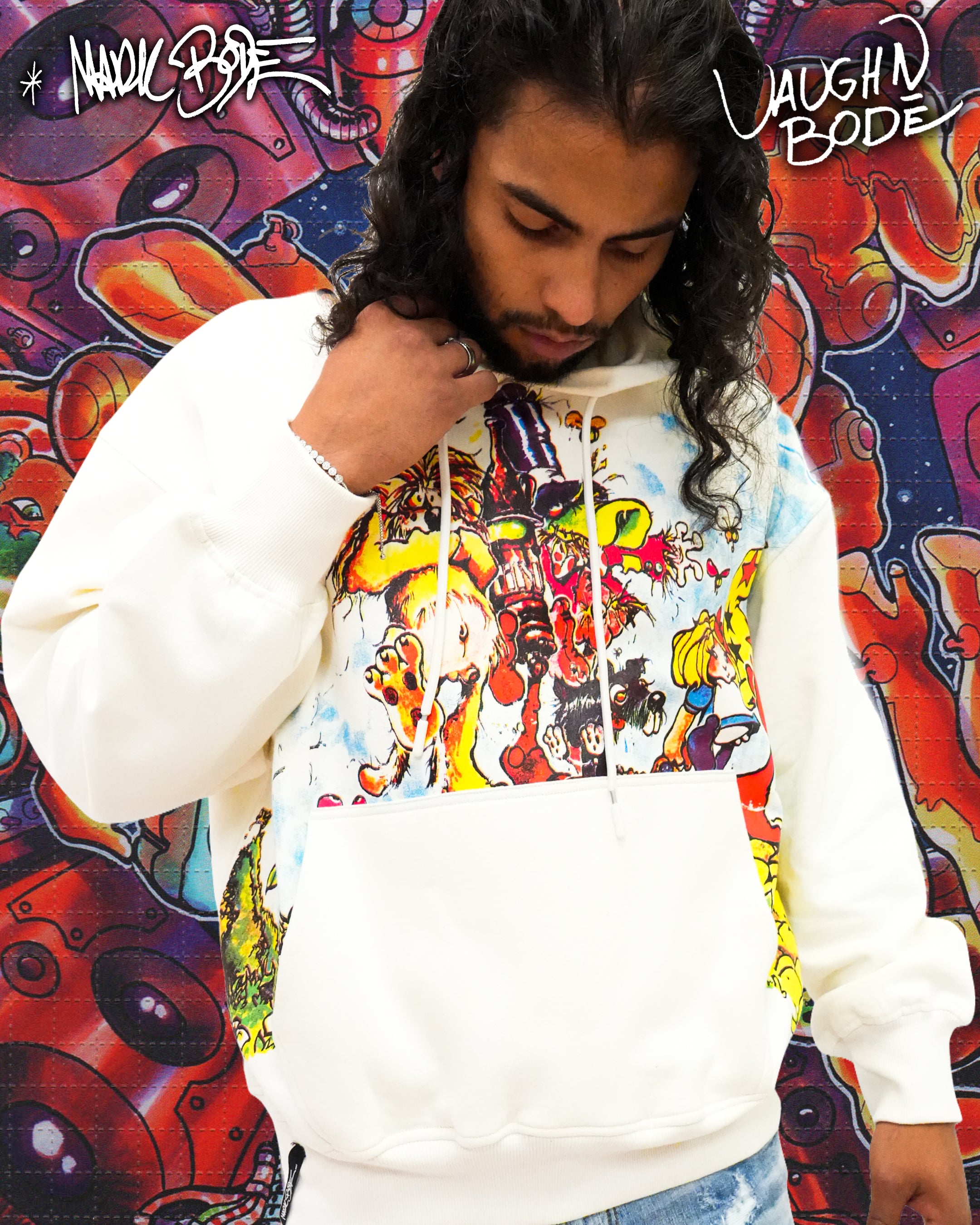 Mark Bodē Lizard Of OZ sudadera con capucha de punto blanca hueso