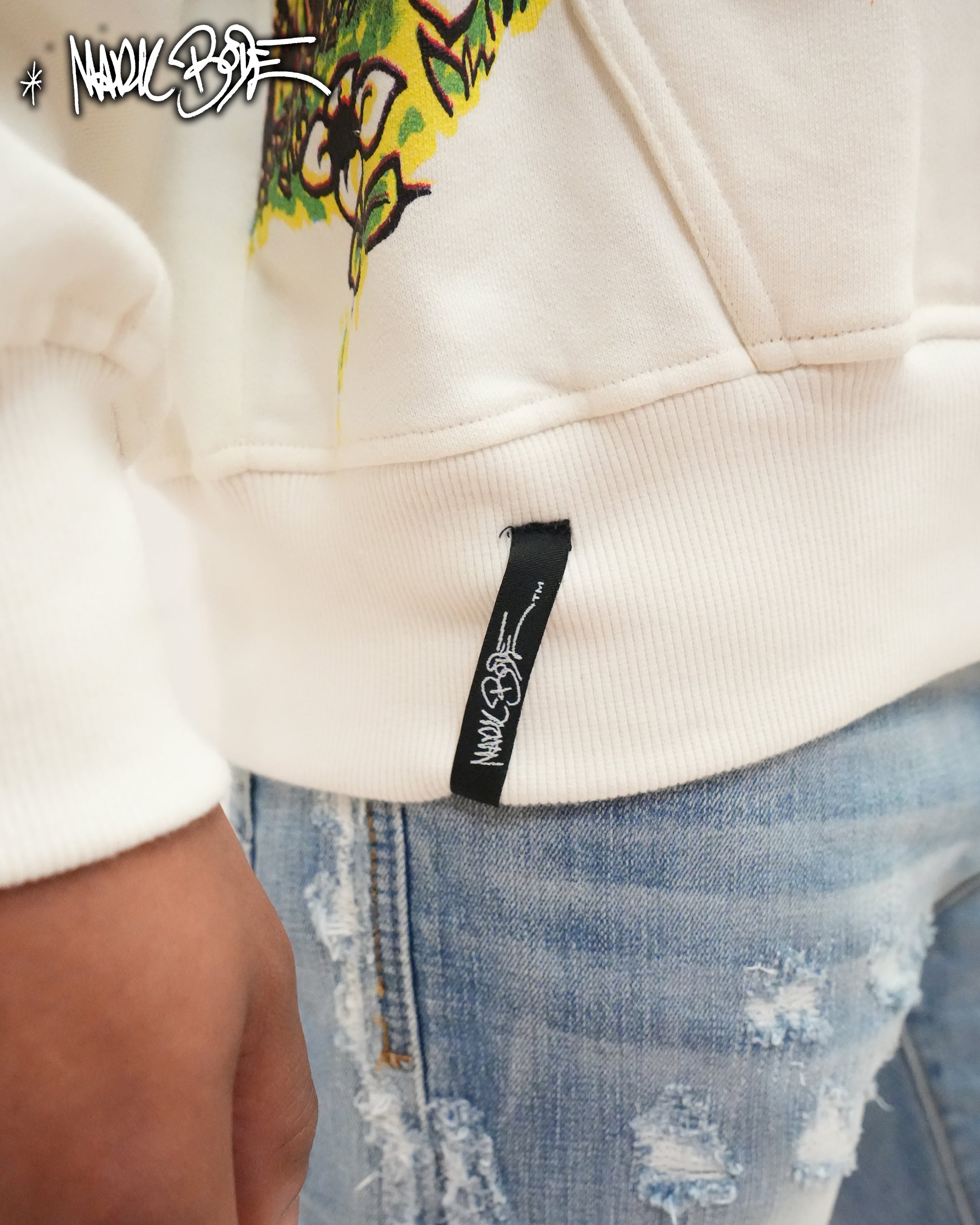 Mark Bodē Lizard Of OZ sudadera con capucha de punto blanca hueso