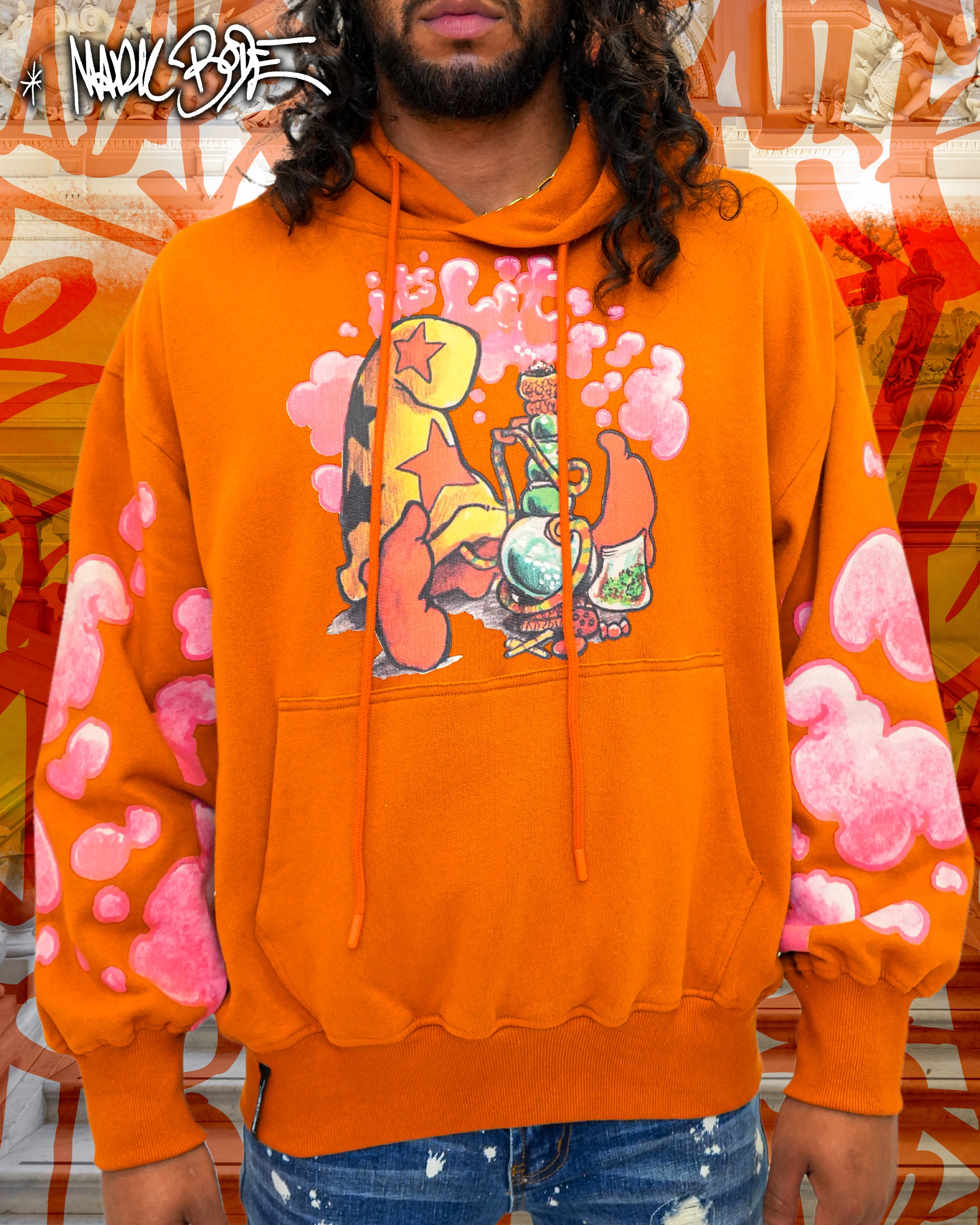 Mark Bodē sudadera con capucha de punto color óxido Stoned Cheech