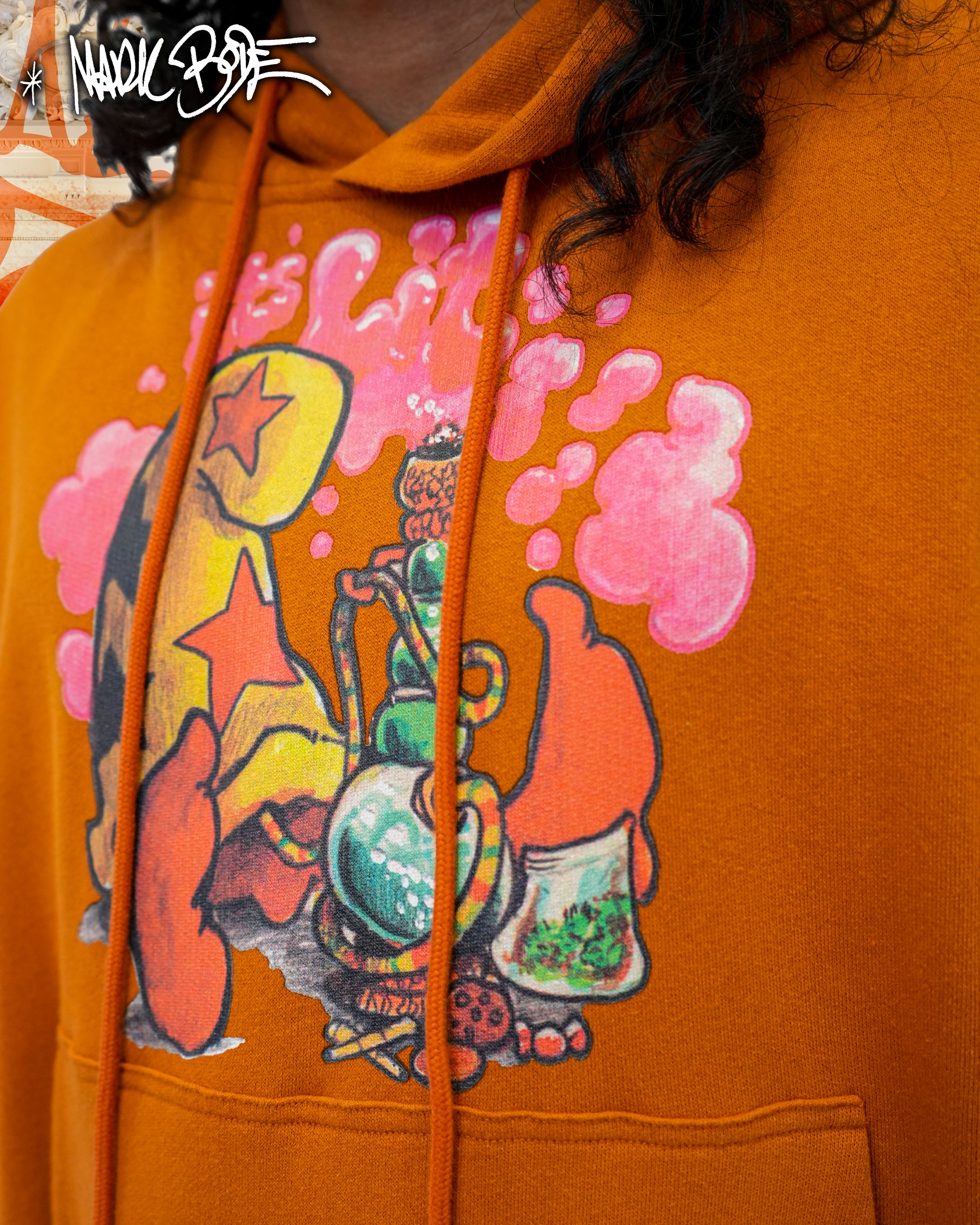 Mark Bodē sudadera con capucha de punto color óxido Stoned Cheech