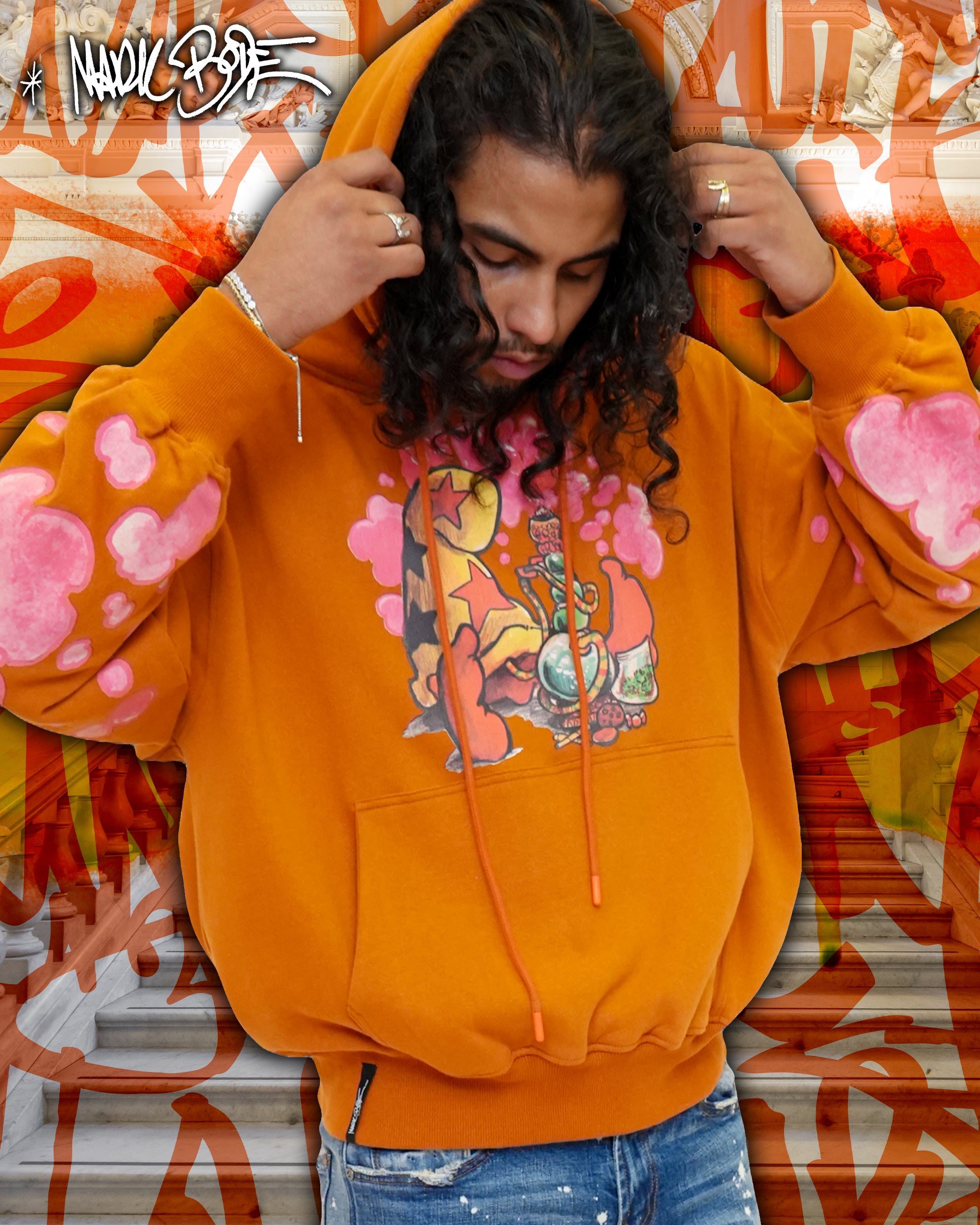 Mark Bodē sudadera con capucha de punto color óxido Stoned Cheech
