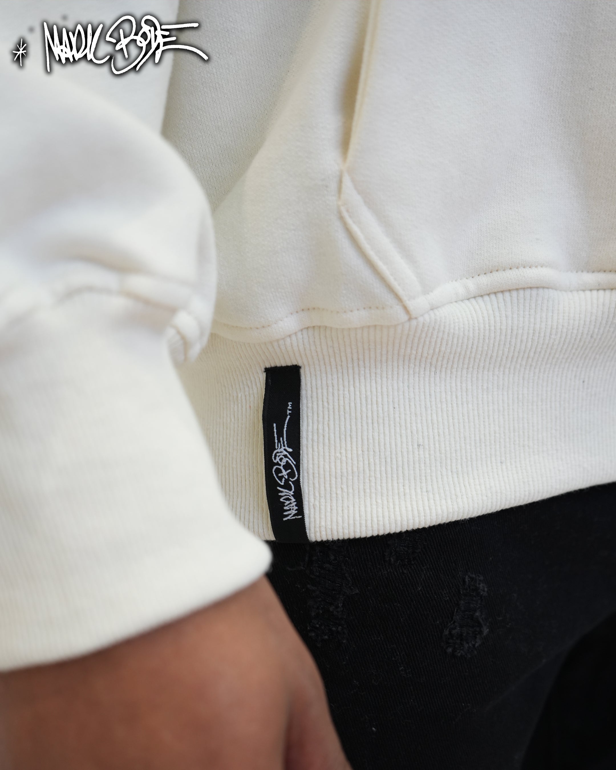 Sudadera con capucha de punto Cheech N The Broad Bone de Mark Bodē en color blanco