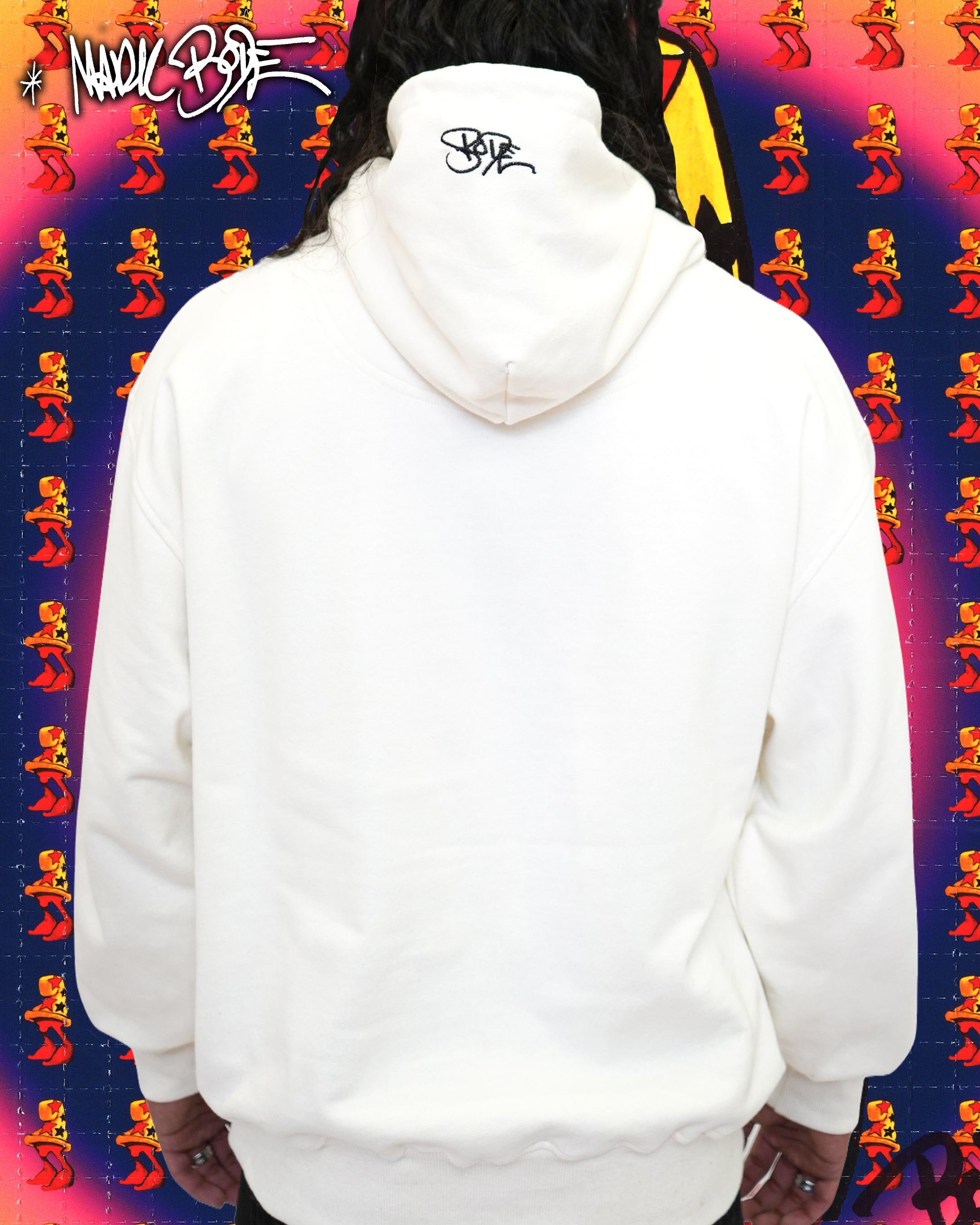 Sudadera con capucha de punto Cheech N The Broad Bone de Mark Bodē en color blanco