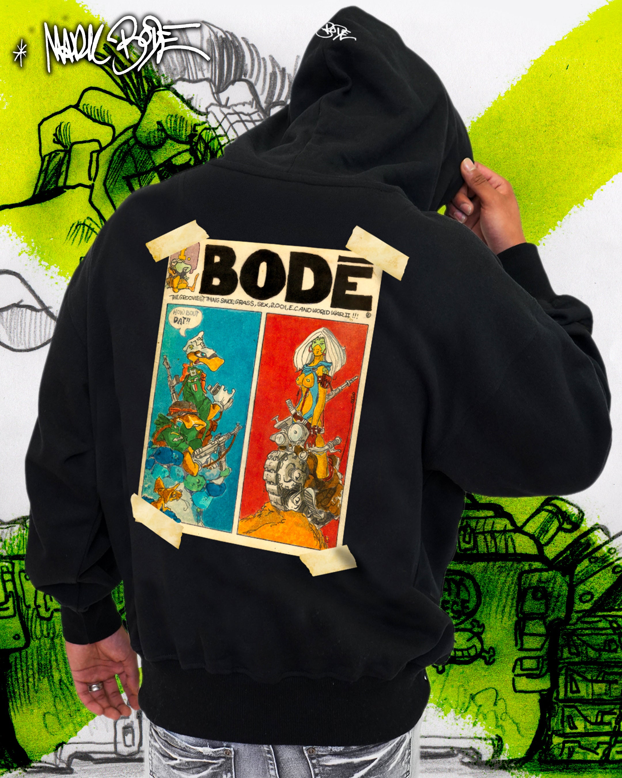 Mark Bodē Deadbone Platoon sudadera con capucha de punto negra