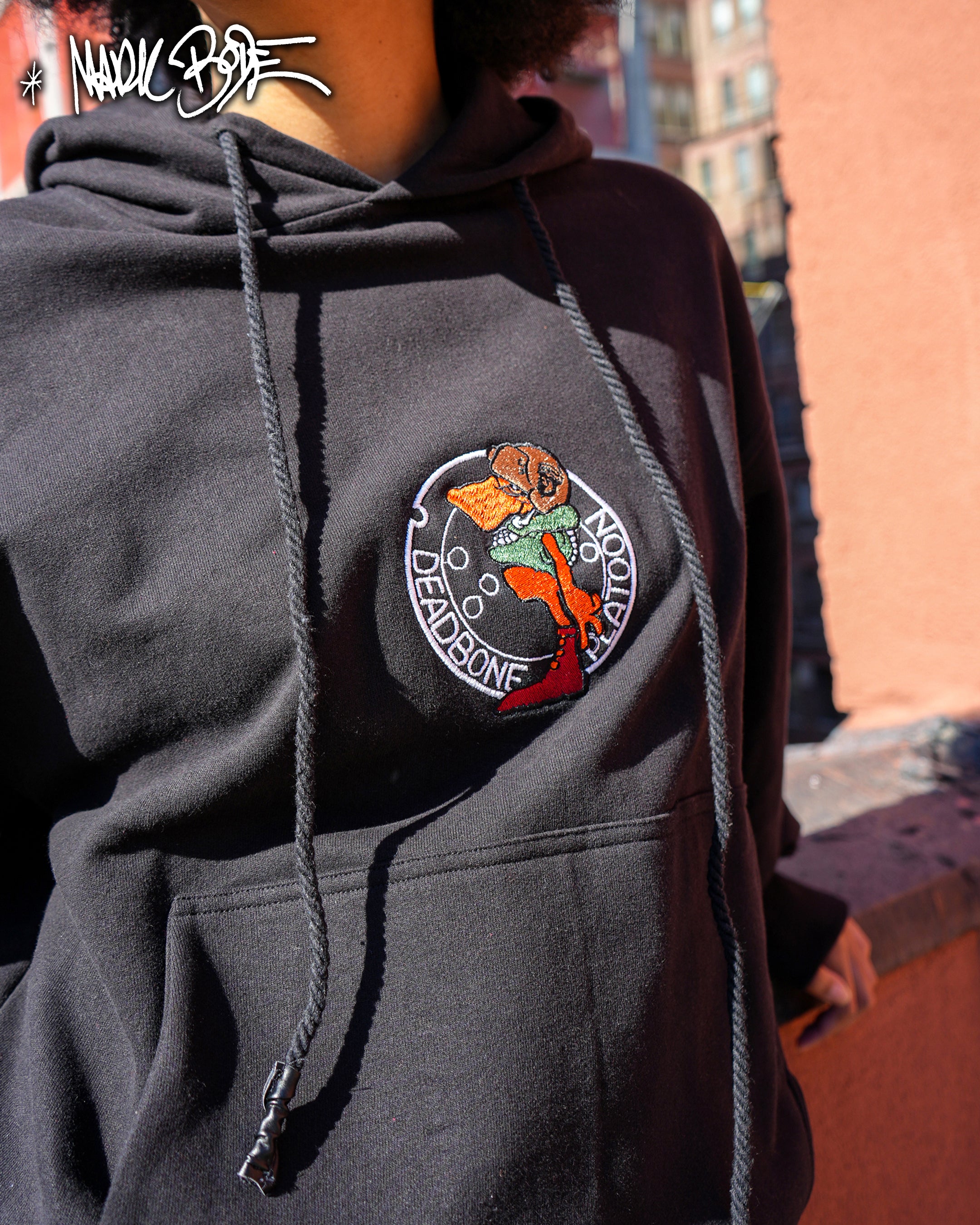 Mark Bodē Deadbone Platoon sudadera con capucha de punto negra
