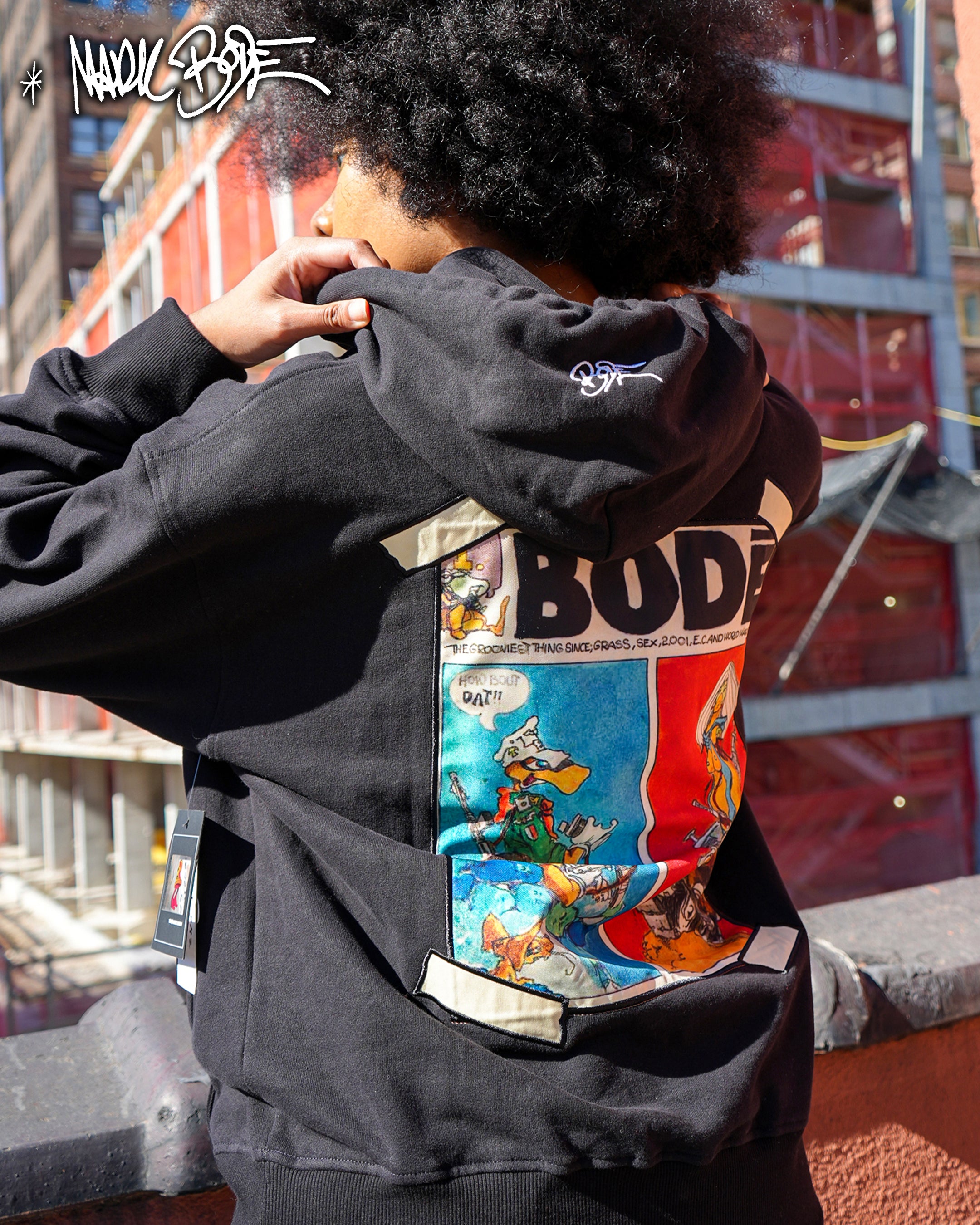 Mark Bodē Deadbone Platoon sudadera con capucha de punto negra