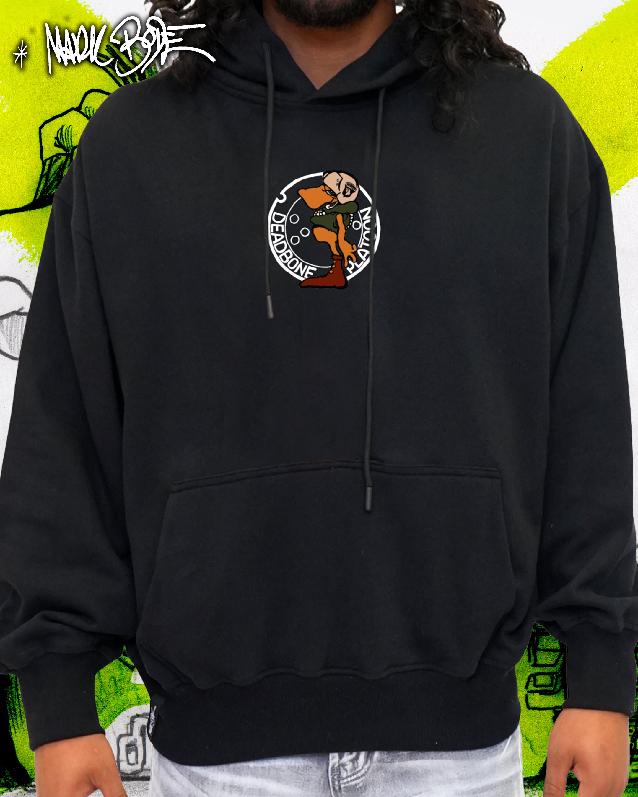 Mark Bodē Deadbone Platoon sudadera con capucha de punto negra