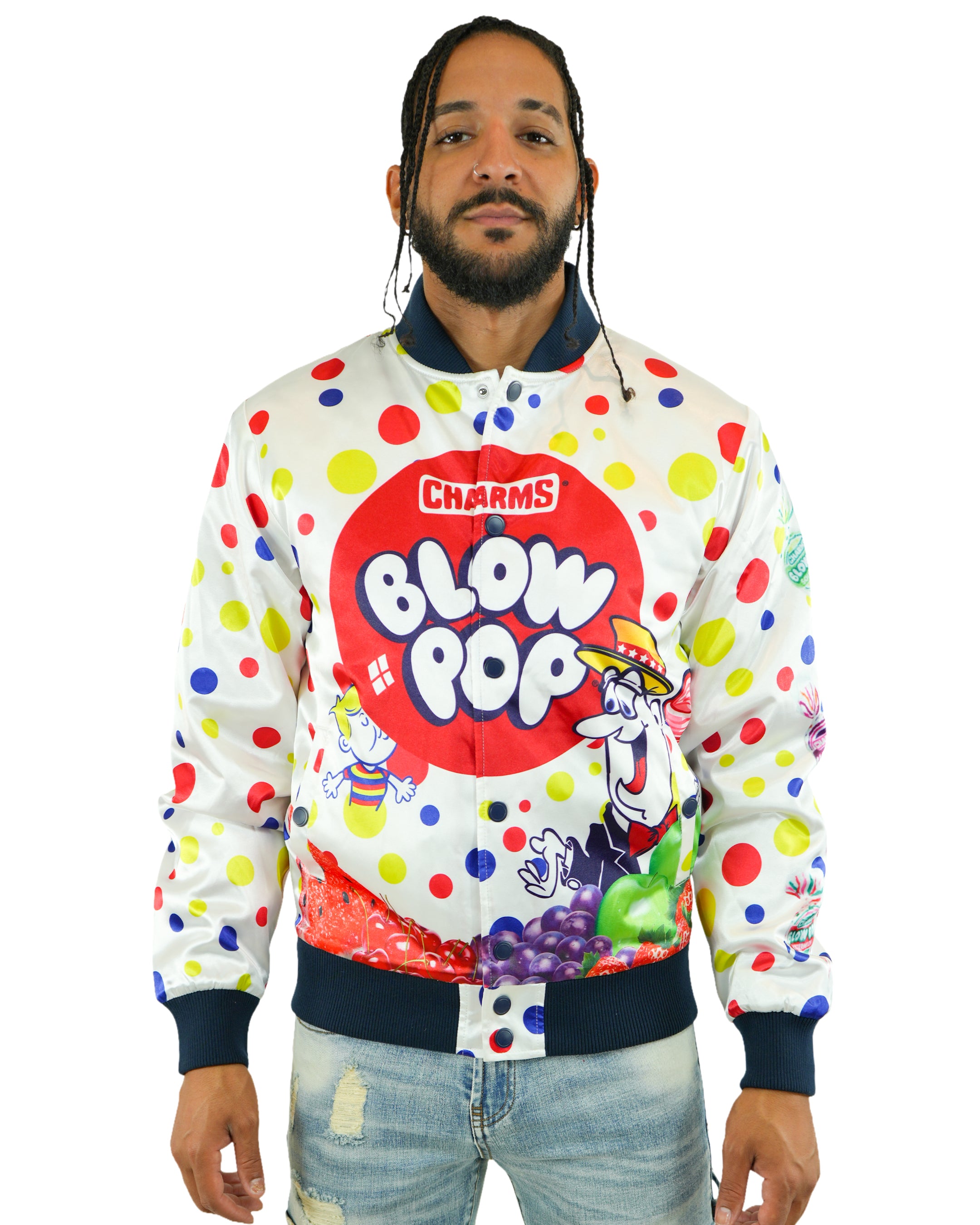 Blow Pop® Varsity Satin White Jacket
