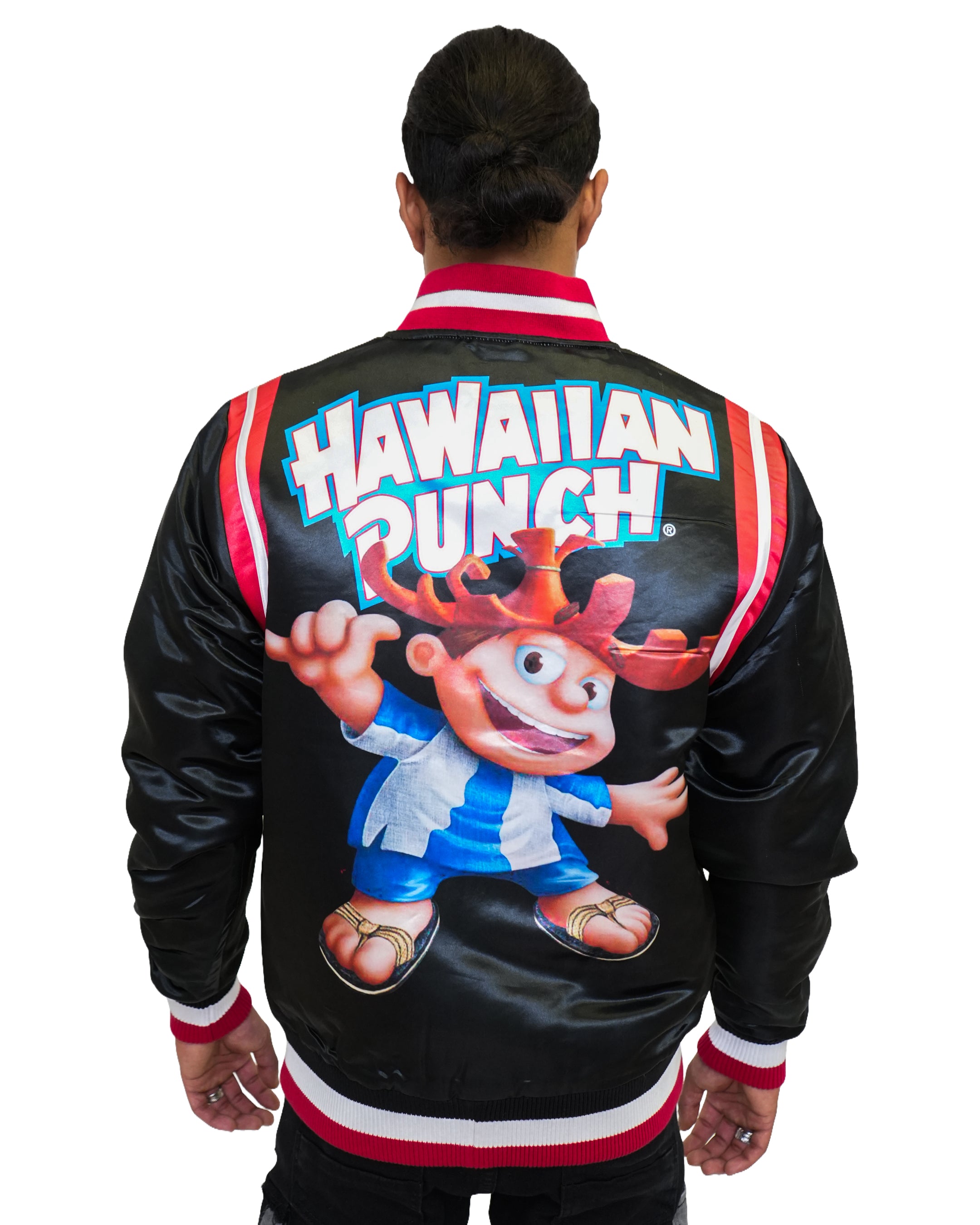 Hawaiian Punch® Varsity Satin Black Jacket