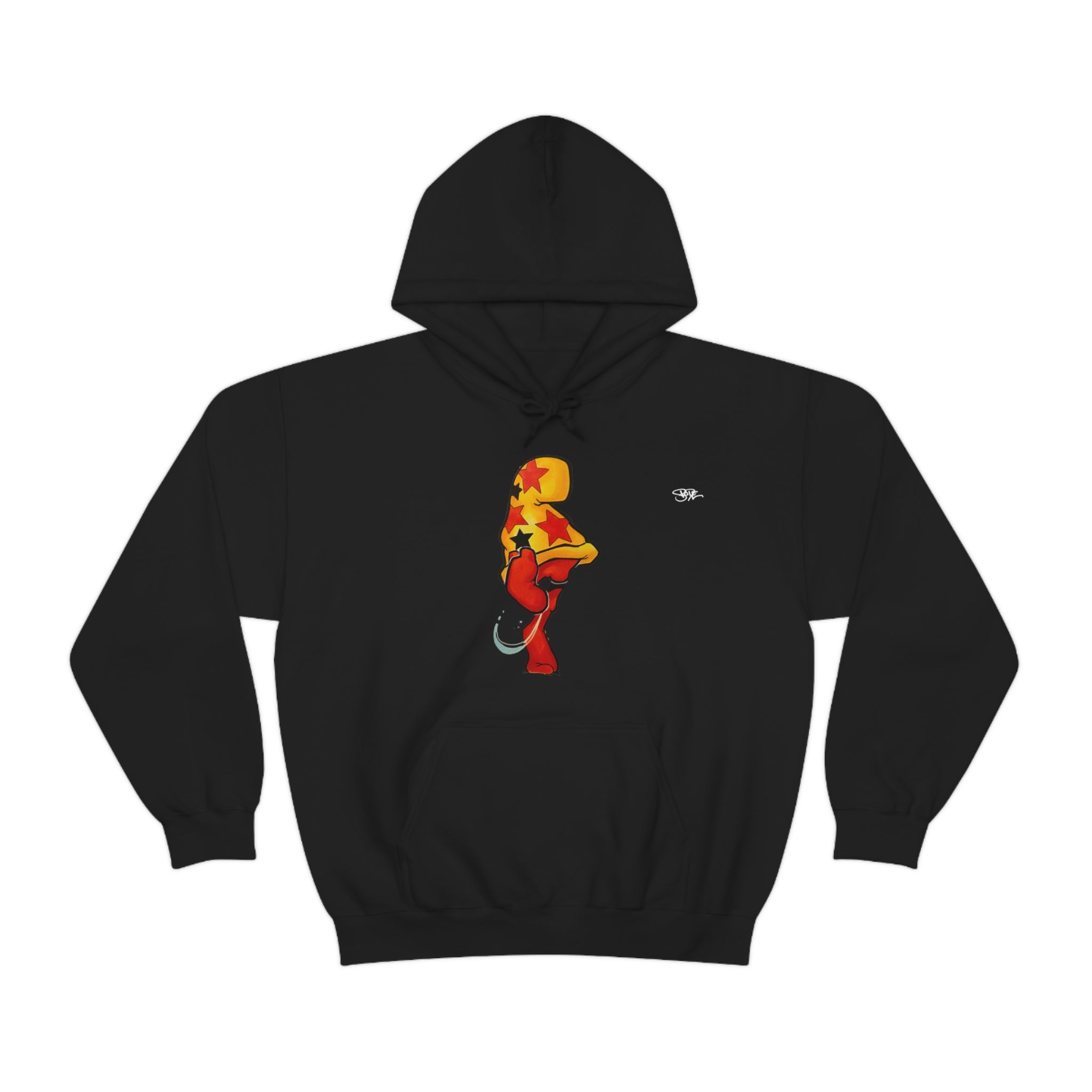 Bode Creed "Classic Cheech Drawing" Sudadera con capucha de dos caras de edición limitada en negro