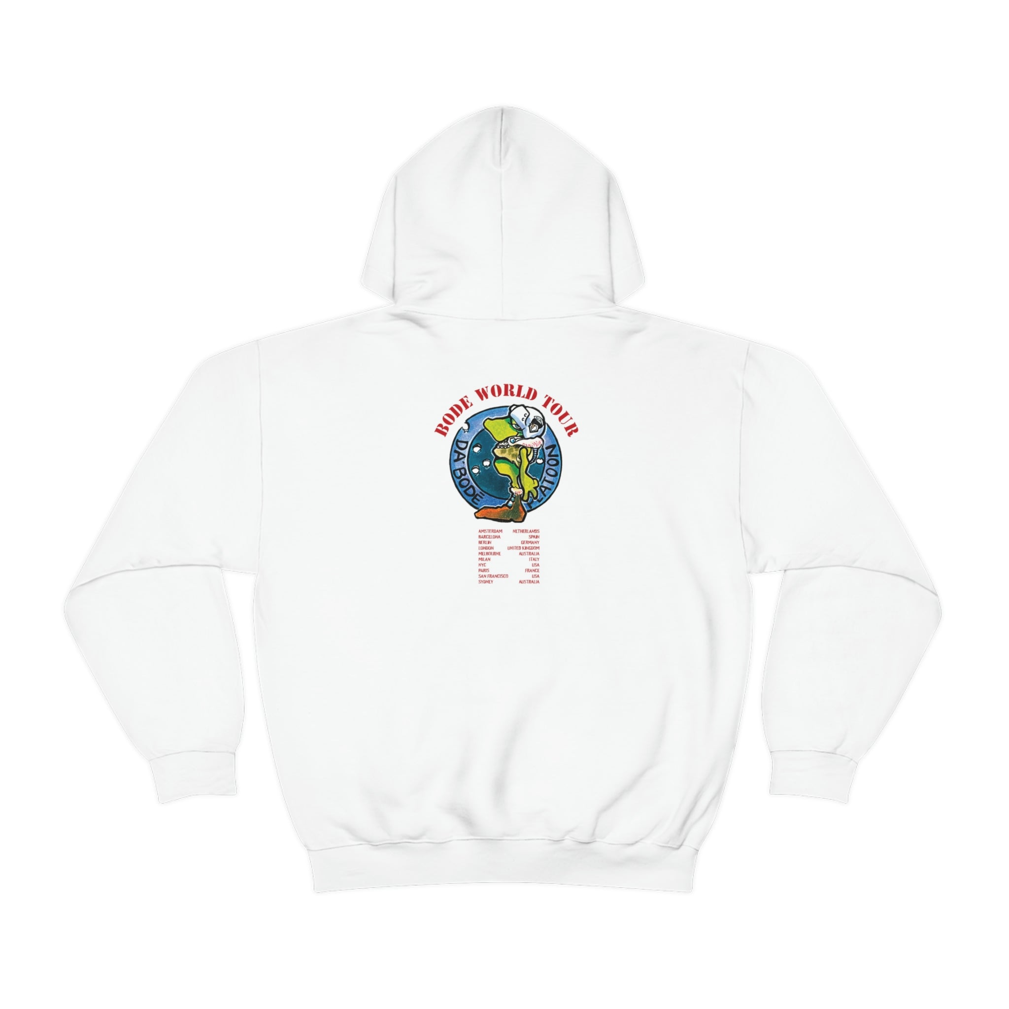 Bode World Tour "Tanking Around" Sudadera con capucha de doble cara de edición limitada Blanco