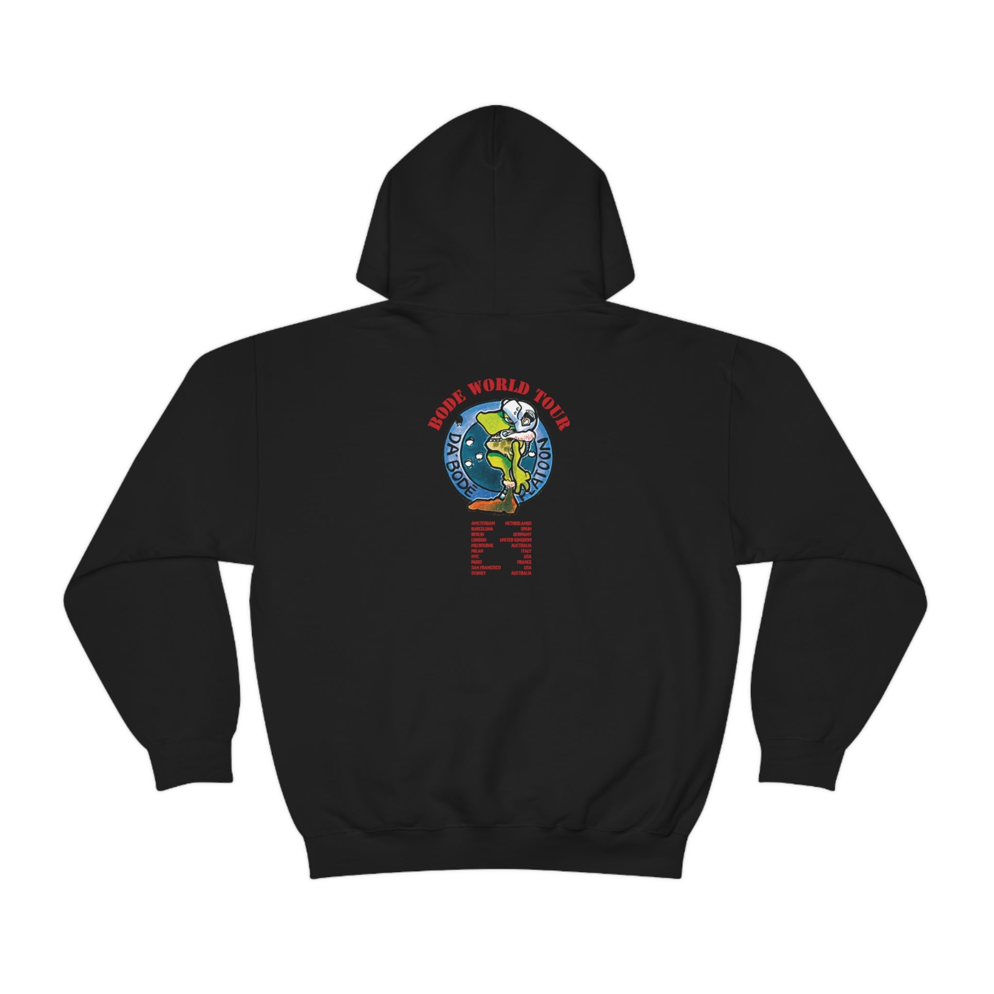 Bode Tour Spray Can Edición limitada Sudadera con capucha de doble cara Negro