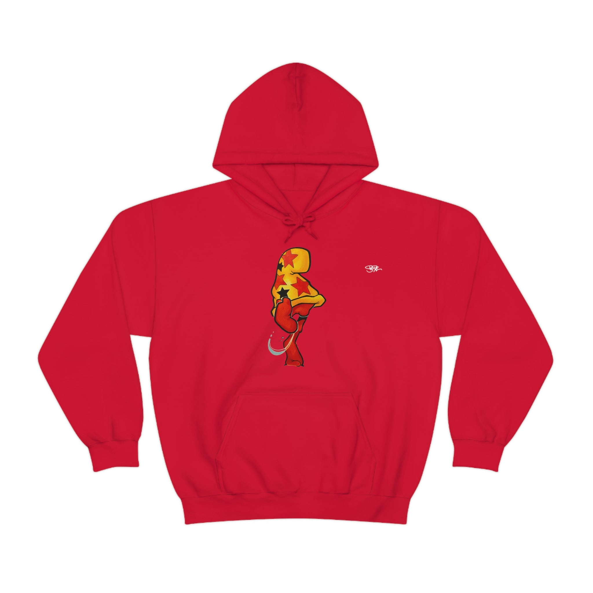 Bode Creed "Classic Cheech Drawing" Sudadera con capucha de dos caras de edición limitada, color rojo