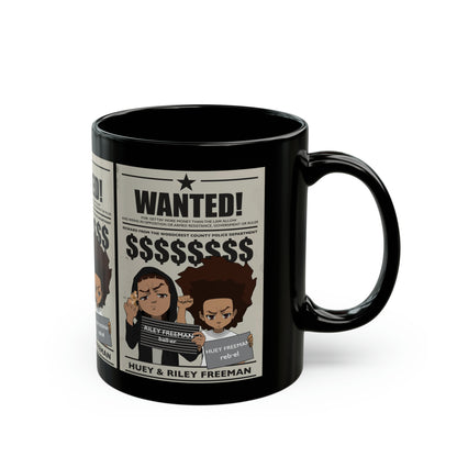 Taza negra The Boondocks Wanted (11oz)