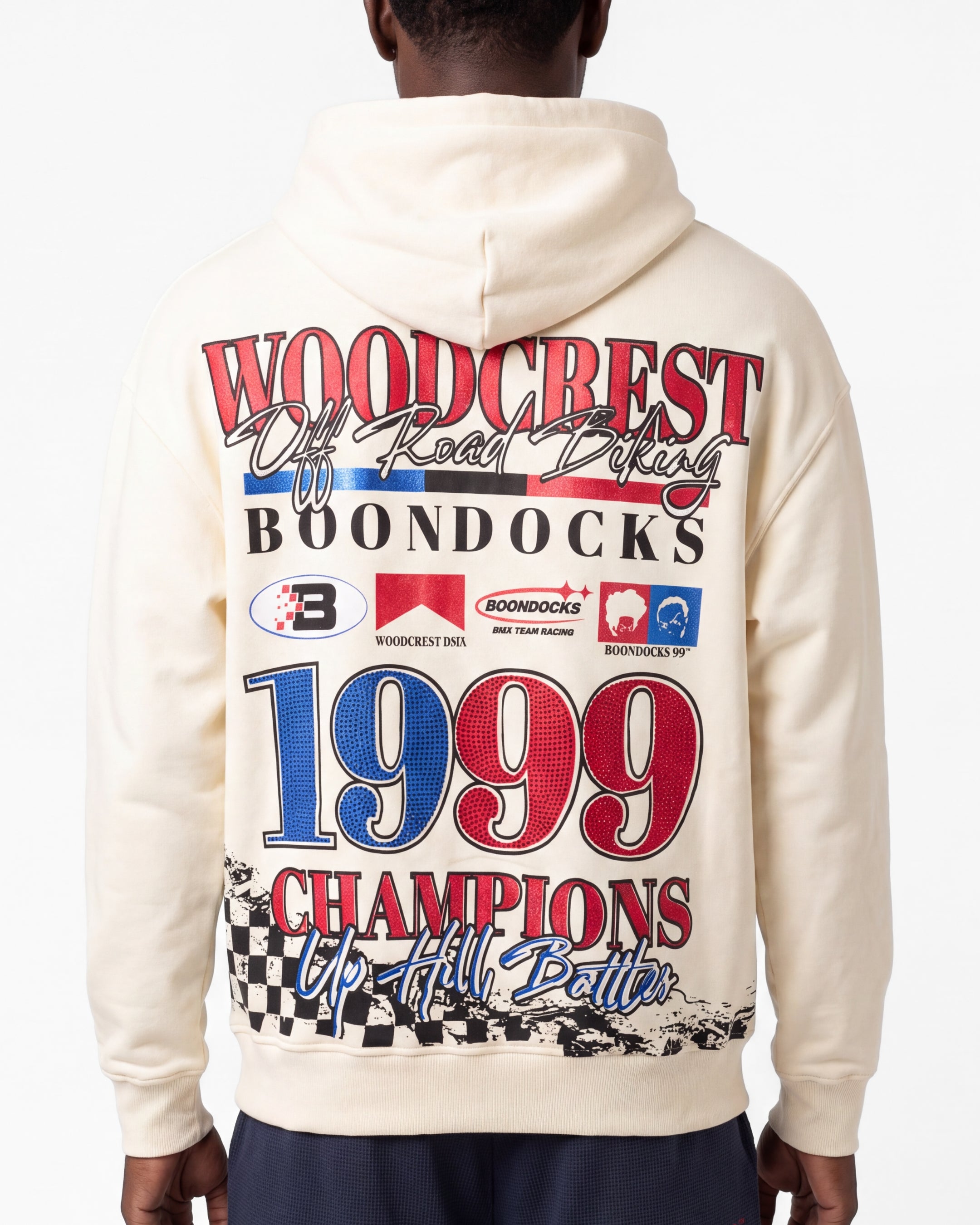The Boondocks Huey BMX Champion Embellished Cream Hoodie