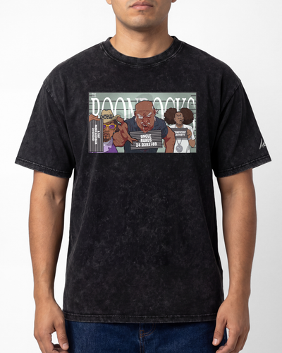 The Boondocks Villains Line Up Oversize Acid Wash T-Shirt