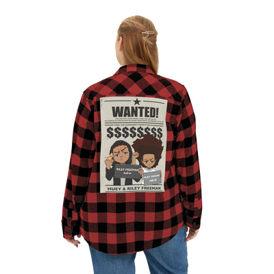 The Boondocks Freeman Brothers Wanted camisa de franela roja / negra