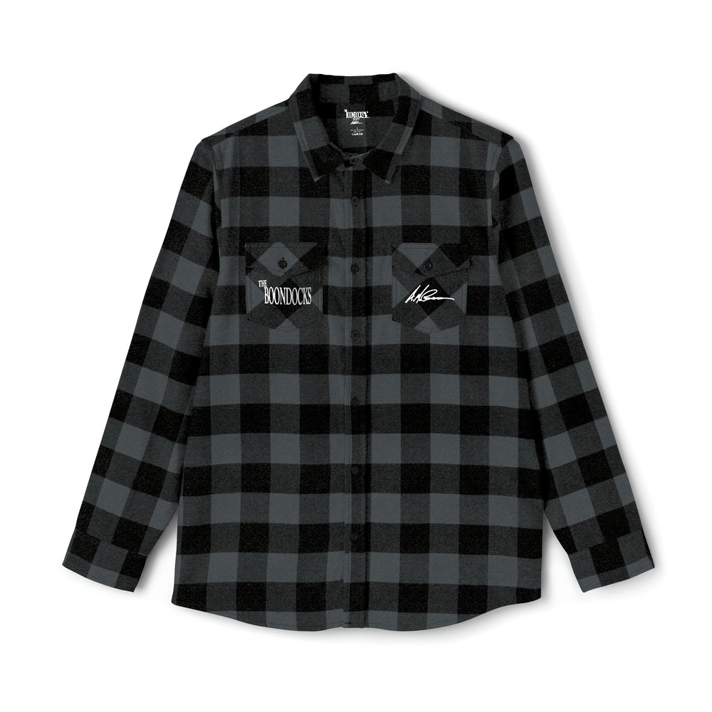 The Boondocks Freeman Brothers Wanted Charcoal Heather/ Black Flannel Shirt