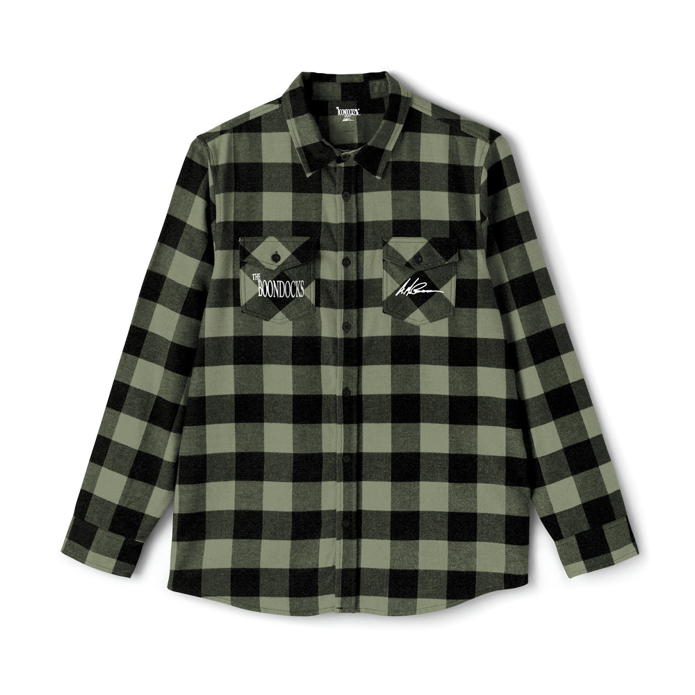 The Boondocks Freeman Brothers Wanted Olive / Black Flannel Shirt