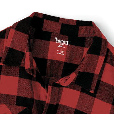 The Boondocks Freeman Brothers Wanted camisa de franela roja / negra