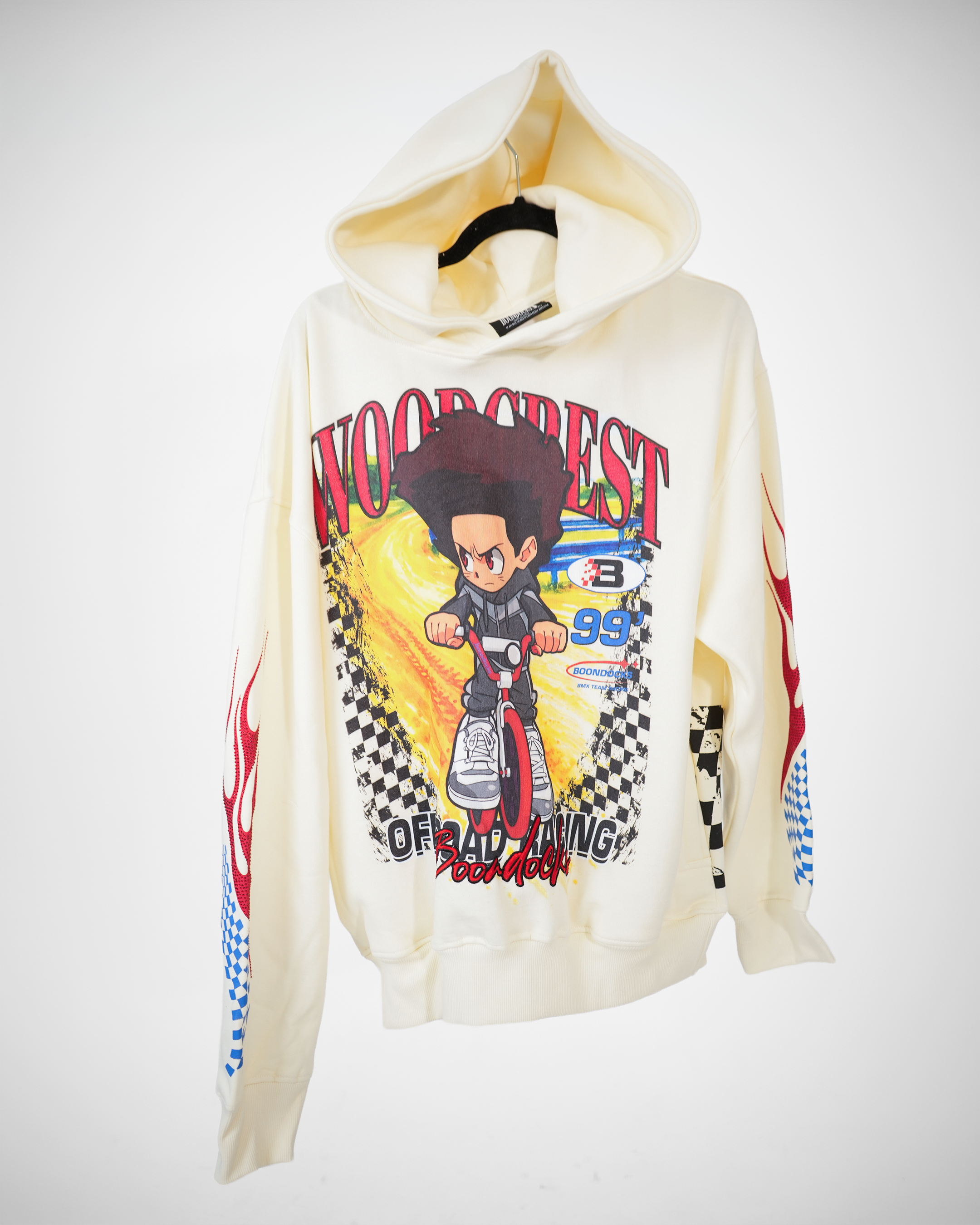 The Boondocks Huey BMX Champion Embellished Cream Hoodie