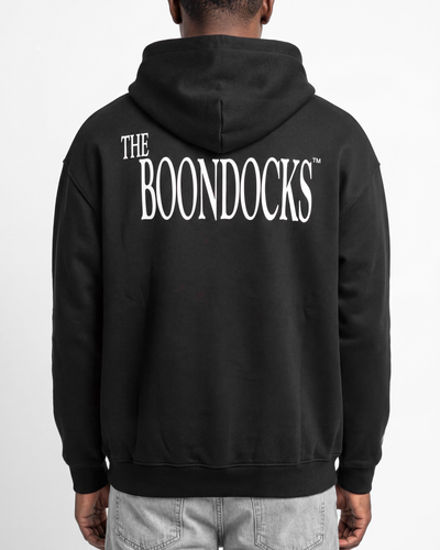 The Boondocks Huey On Watch Oversize Black Hoodie