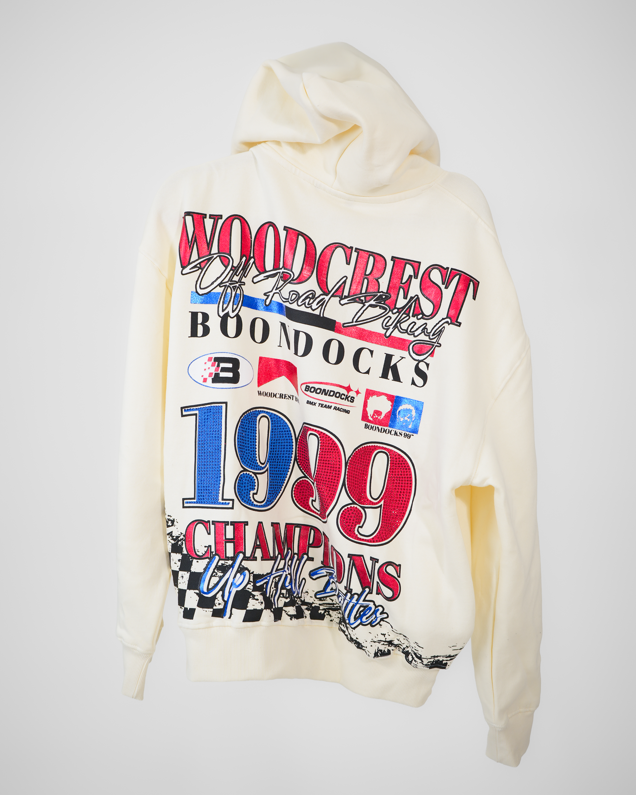 The Boondocks Huey BMX Champion Embellished Cream Hoodie